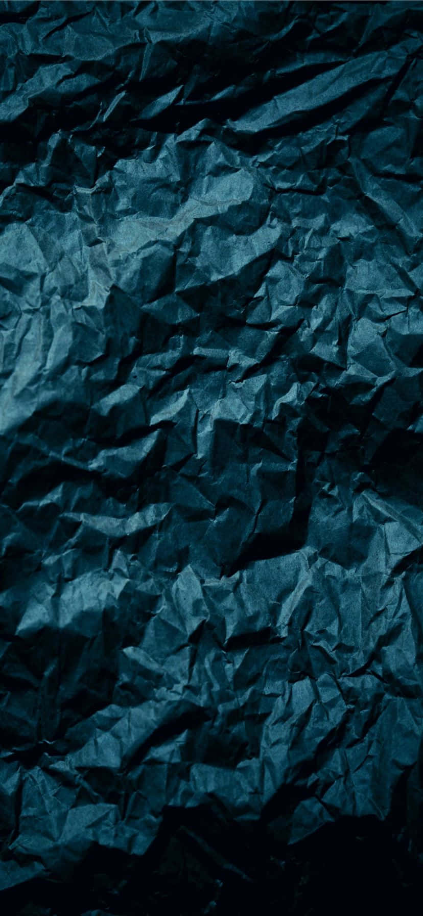 Papier Gekreukel in Donkerblou Kleur Muurpapier