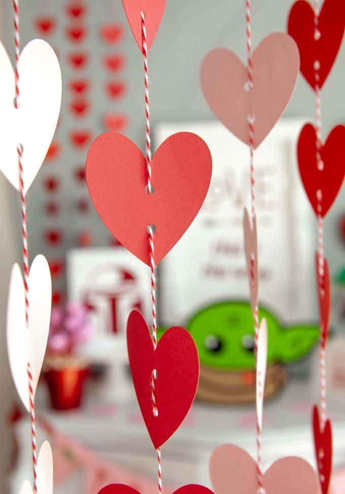 Papierhart Valentynsversiering Prente Muurpapier