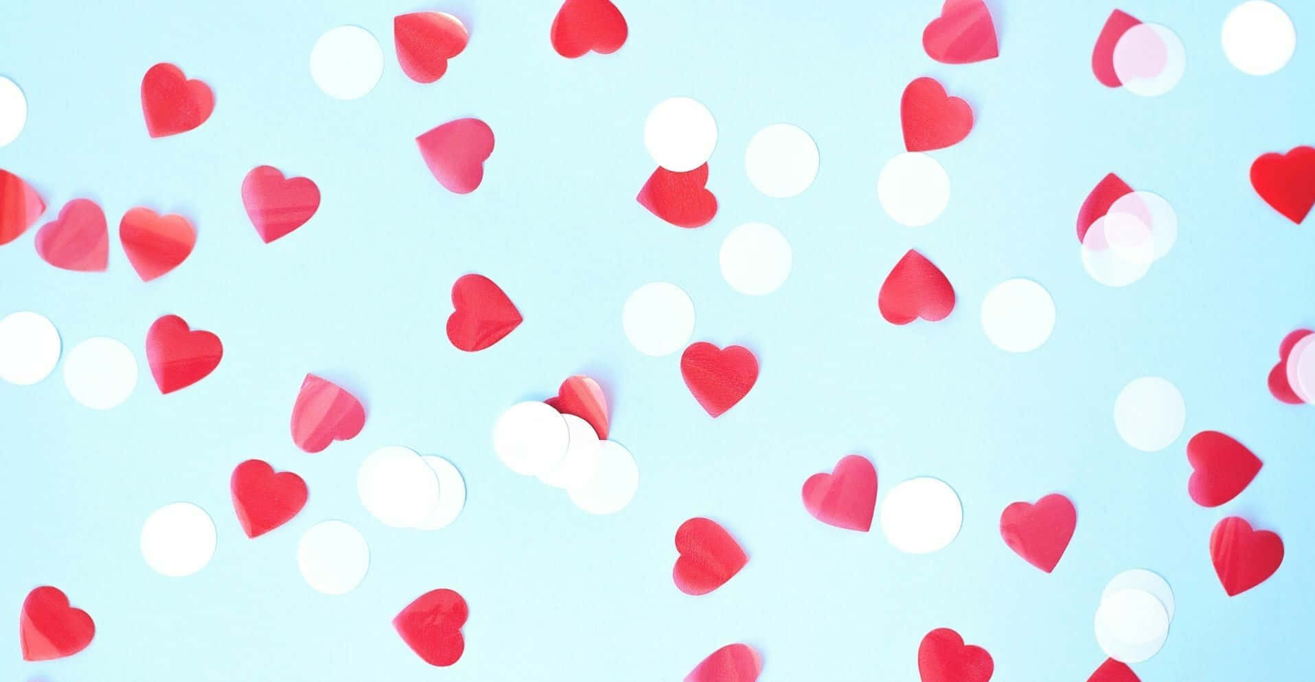Papierharte en Sirkels Valentyn Agtergrond Muurpapier