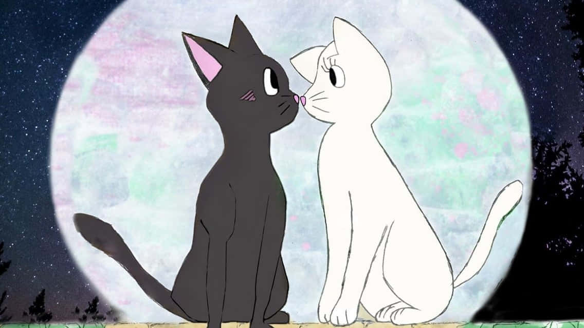 Passende Kat Profiel Prent Sailor Moon Muurpapier