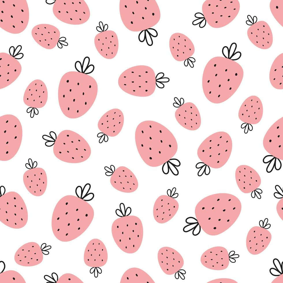 Pastel Aarbei Kuns Muurpapier
