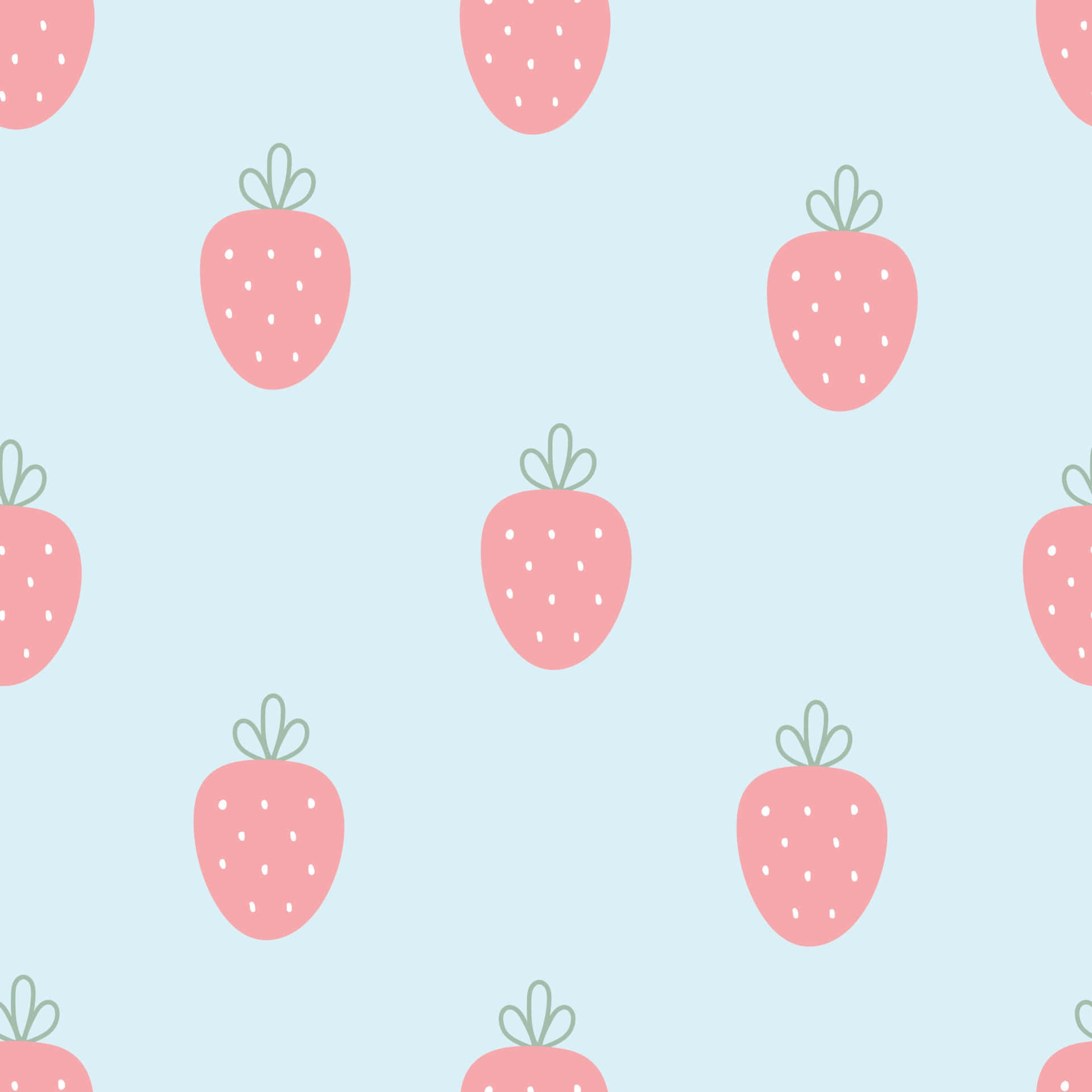 Pastel Aarbeivrug Muurpapier