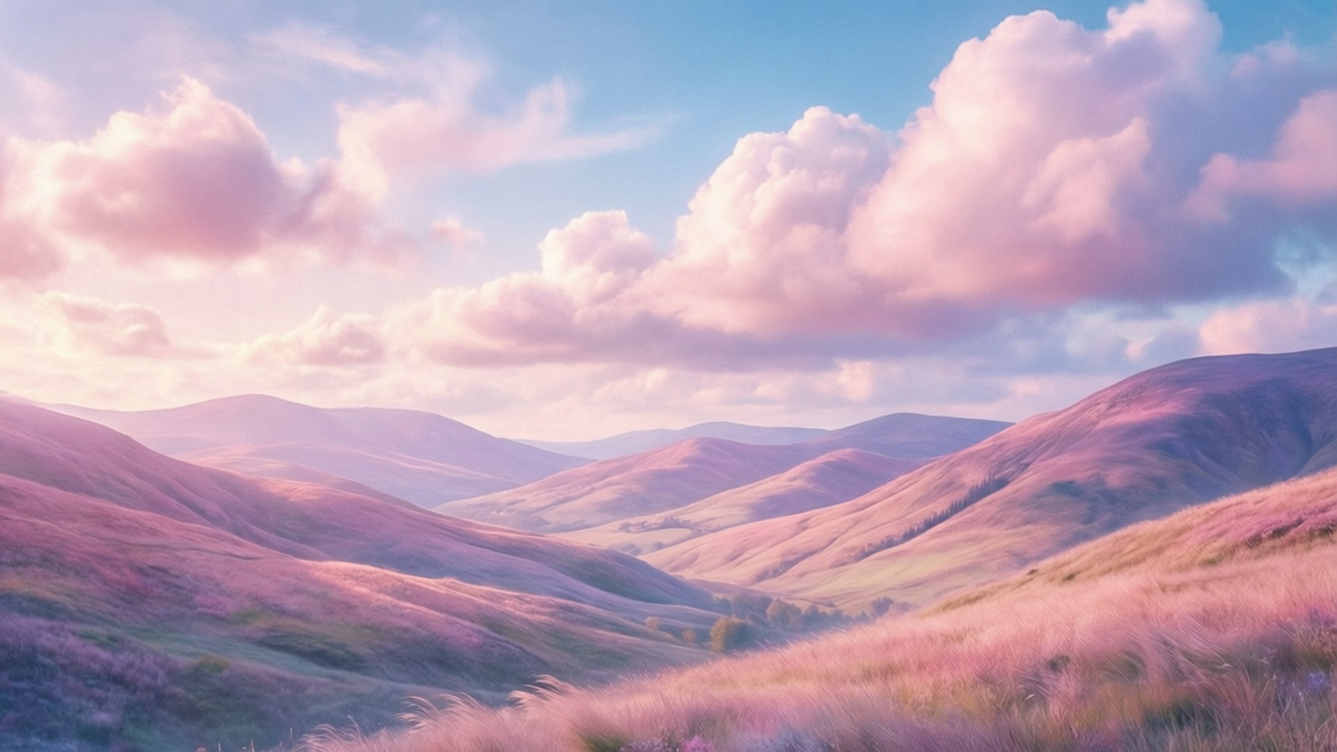 Pastel Droomheuwels Muurpapier