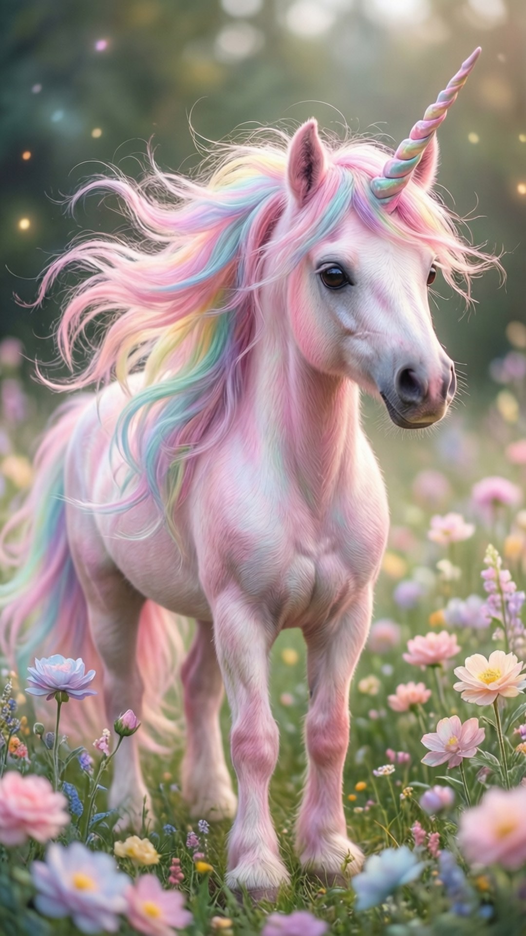 Pastel Eenhoorn Fantasie Muurpapier