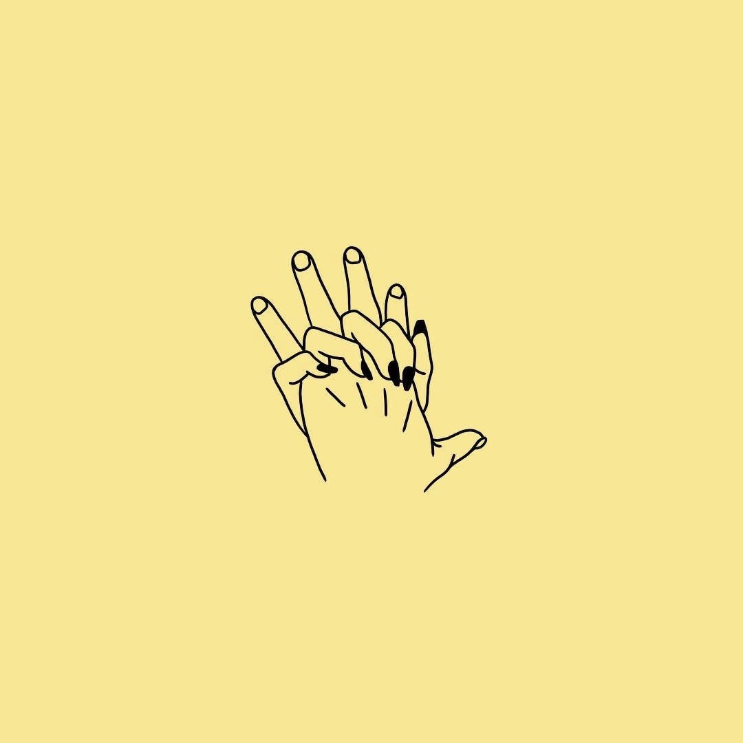 Pastel Geel Estetiese Gekruiste Hande — Pastel estetiese GIF Muurpapier
