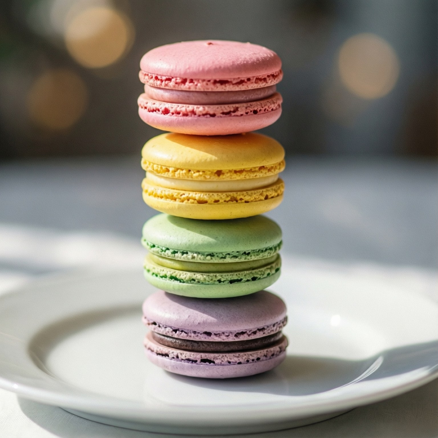 Pastel Macaron-toring Muurpapier