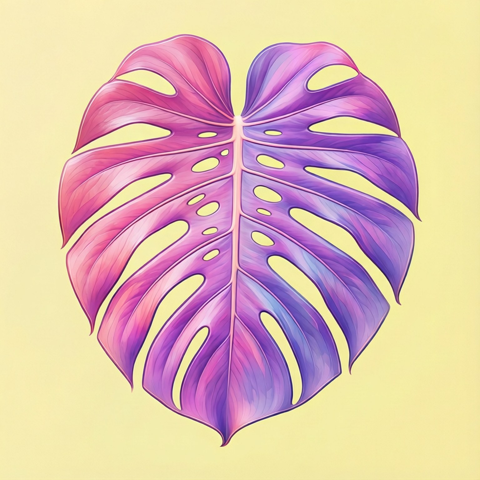 Pastel Monstera Droom Muurpapier
