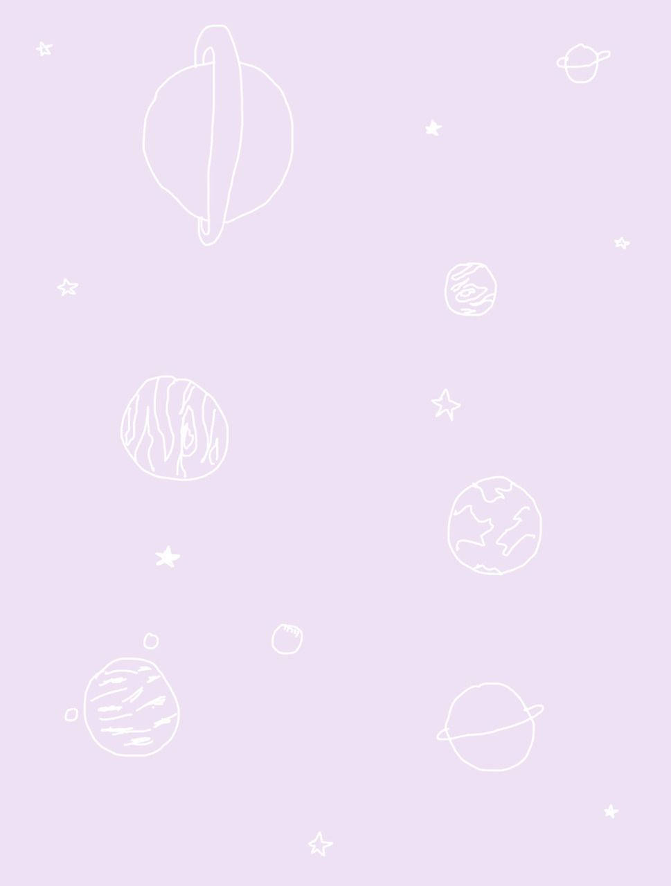 Pastel Pers Tumblr Planeet Muurpapier