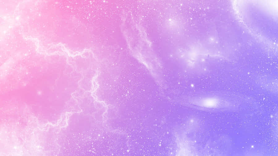 Pastel Pienk en Pers Sterrestelsel Digitale Kuns Muurpapier