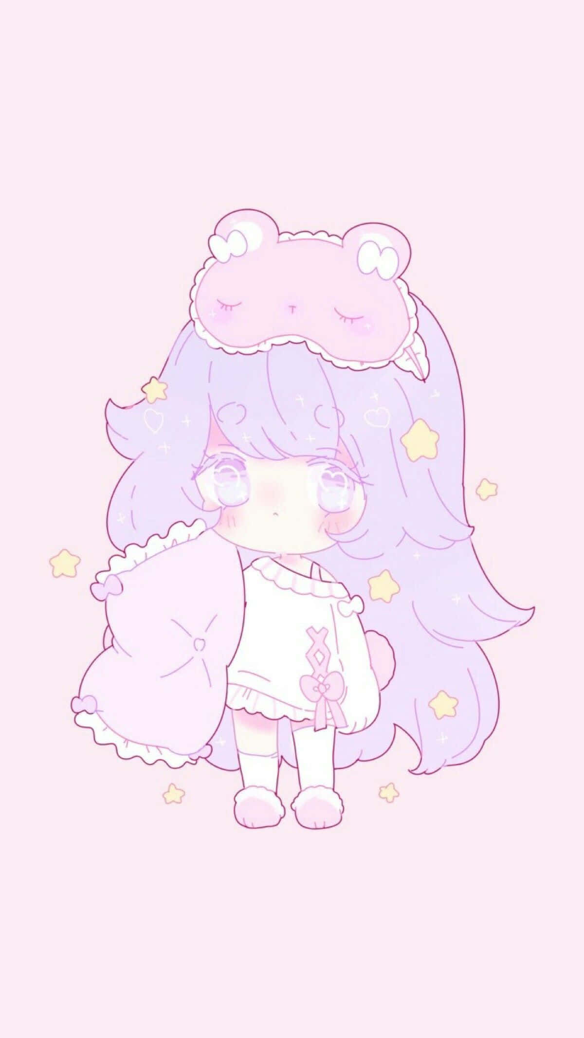 Pastel Pienk Estetiese Anime Kleinmeisie Muurpapier