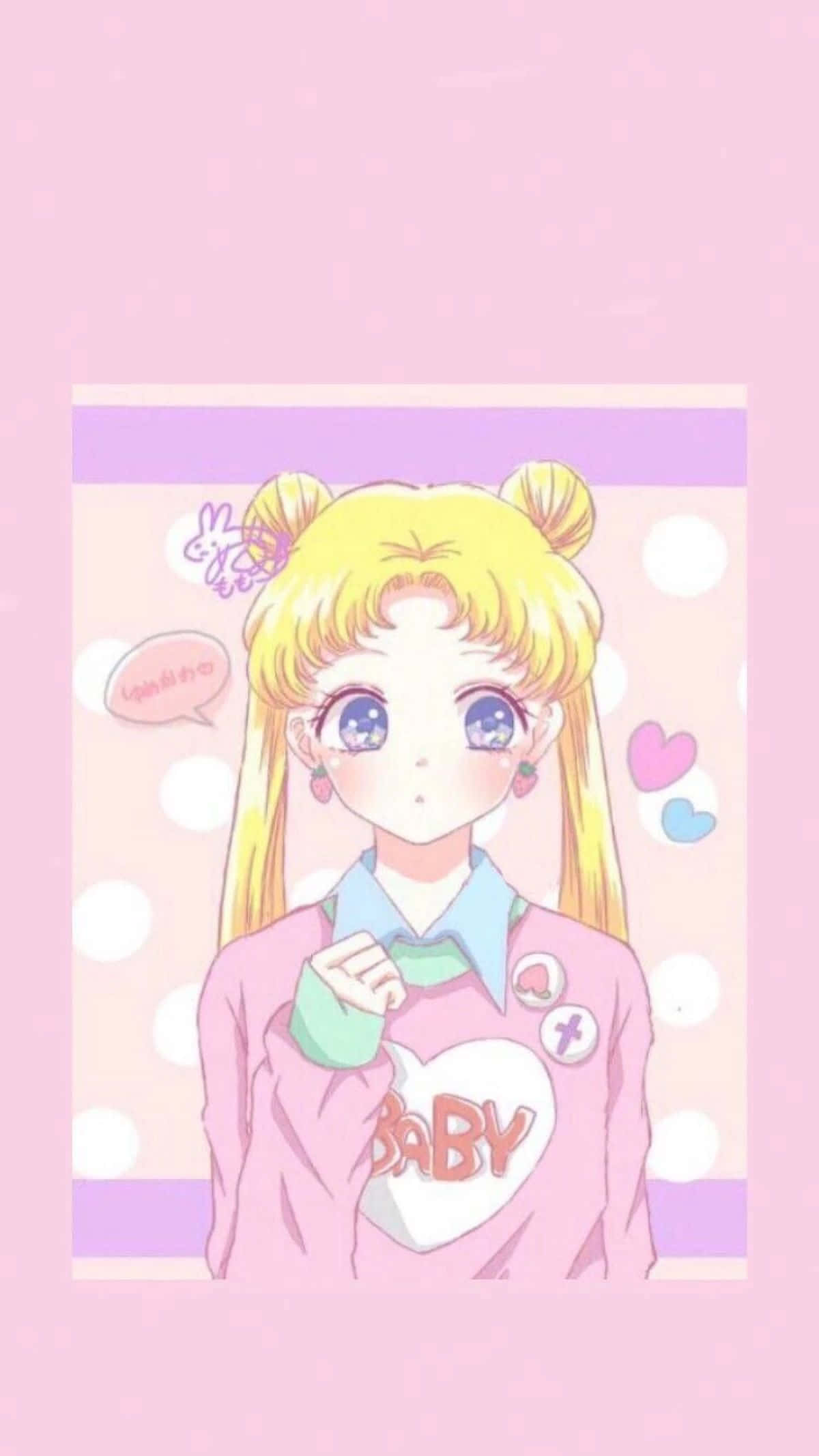 Pastel pienk Sailor Moon PFP Muurpapier