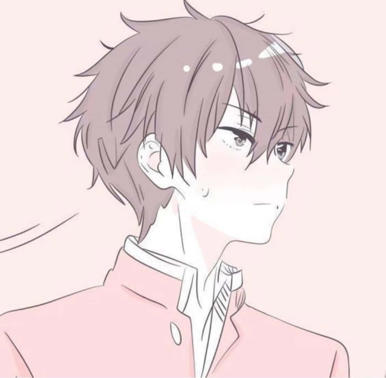 Pastel pienk seuntjie bypassende anime profielfoto Muurpapier