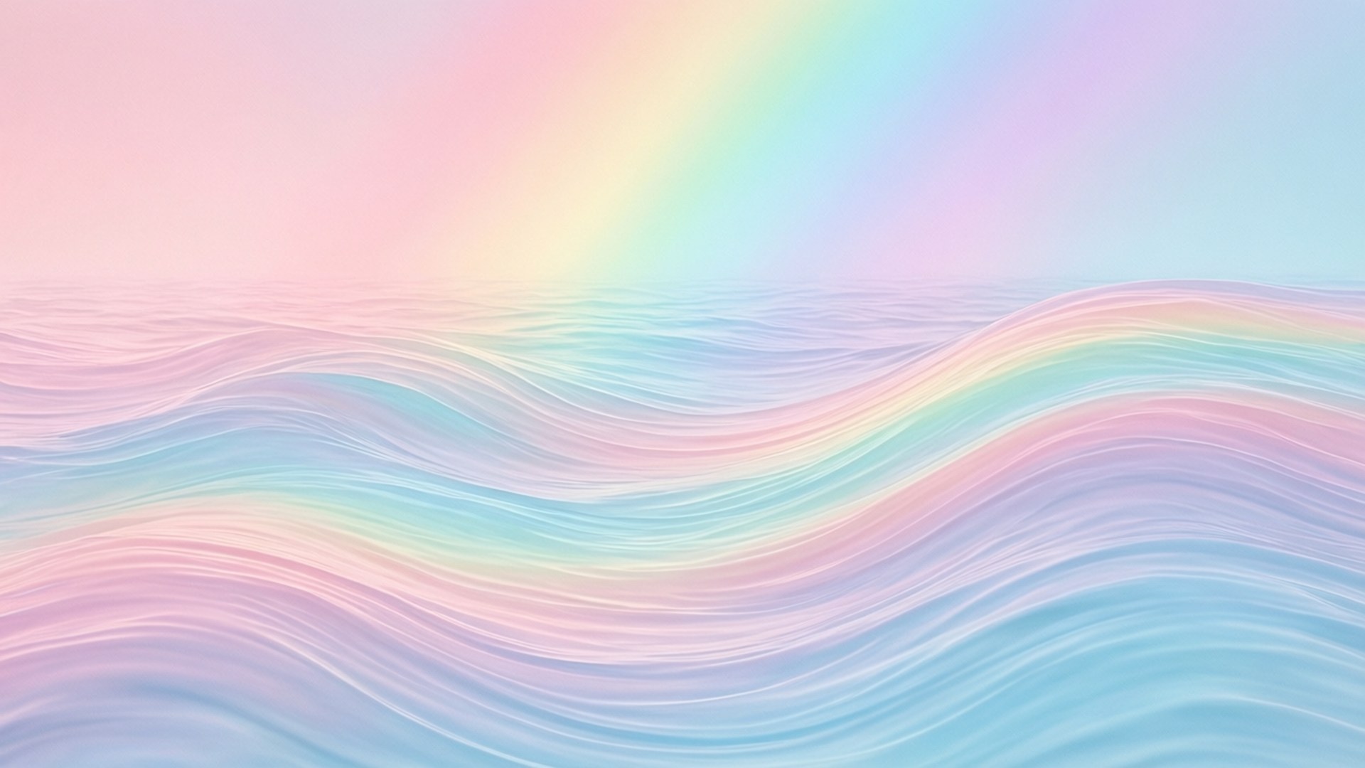 Pastel Reënbooggolwe Muurpapier