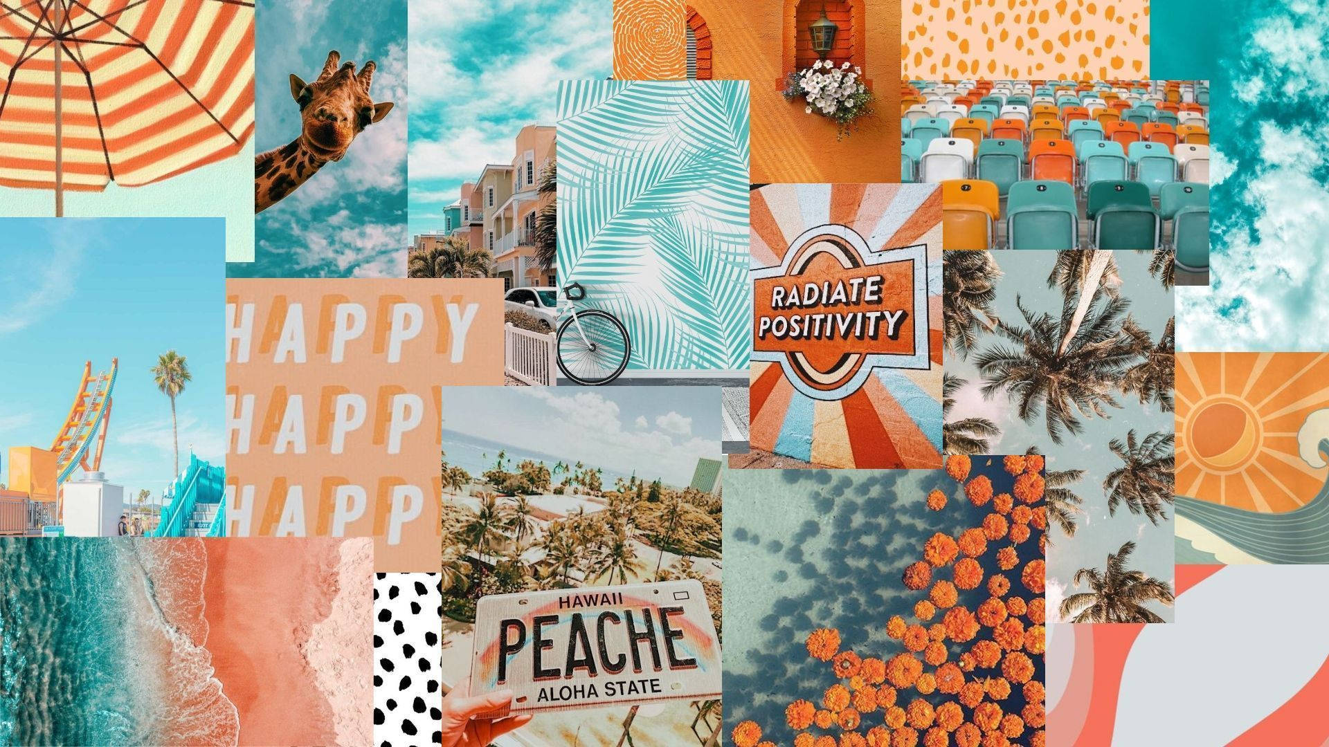 Pastel Retro Somers Vibes Muurpapier