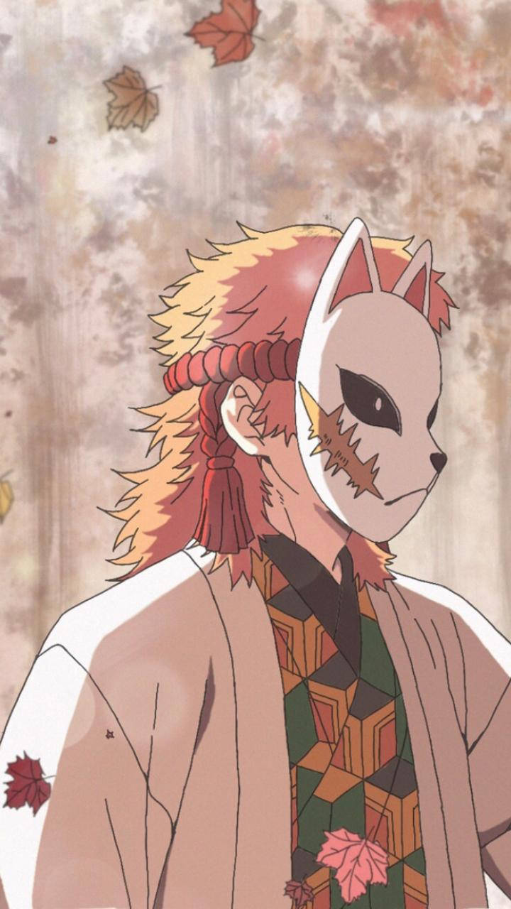 Pastel Sabito Demon Slayer-masker Muurpapier