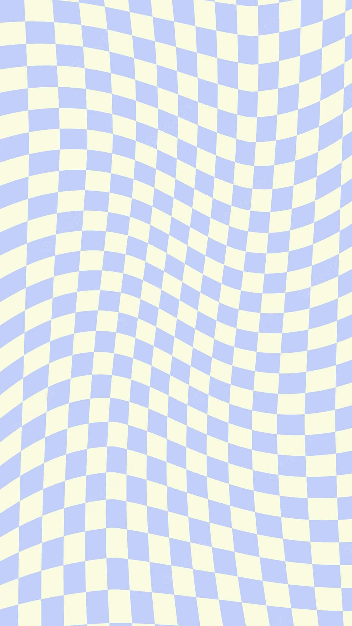 Pastelblou Estetiese Geruite Vervormde Patroon Muurpapier