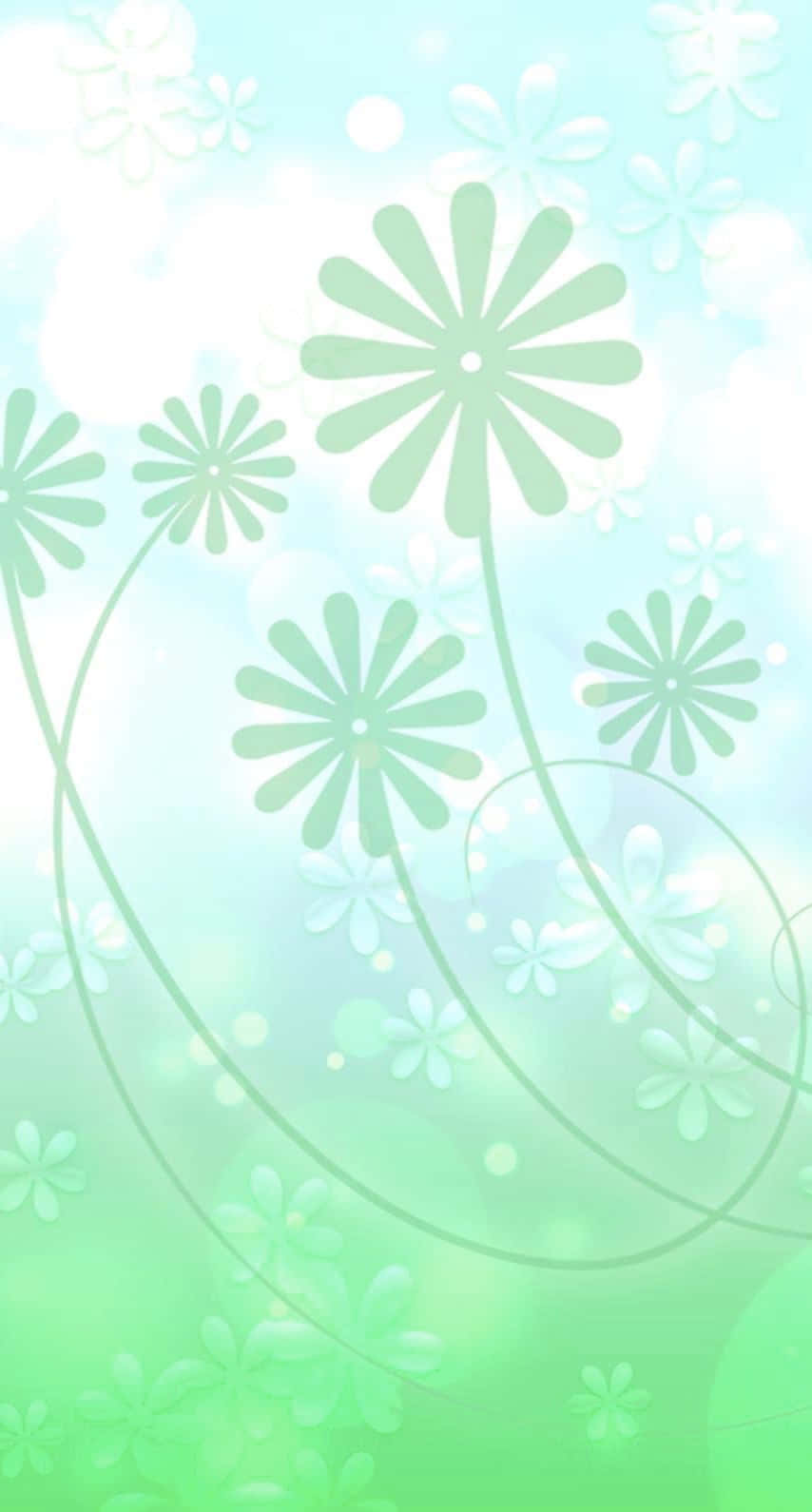 Pastelgroen Agtergrond Blomme Stingels Muurpapier