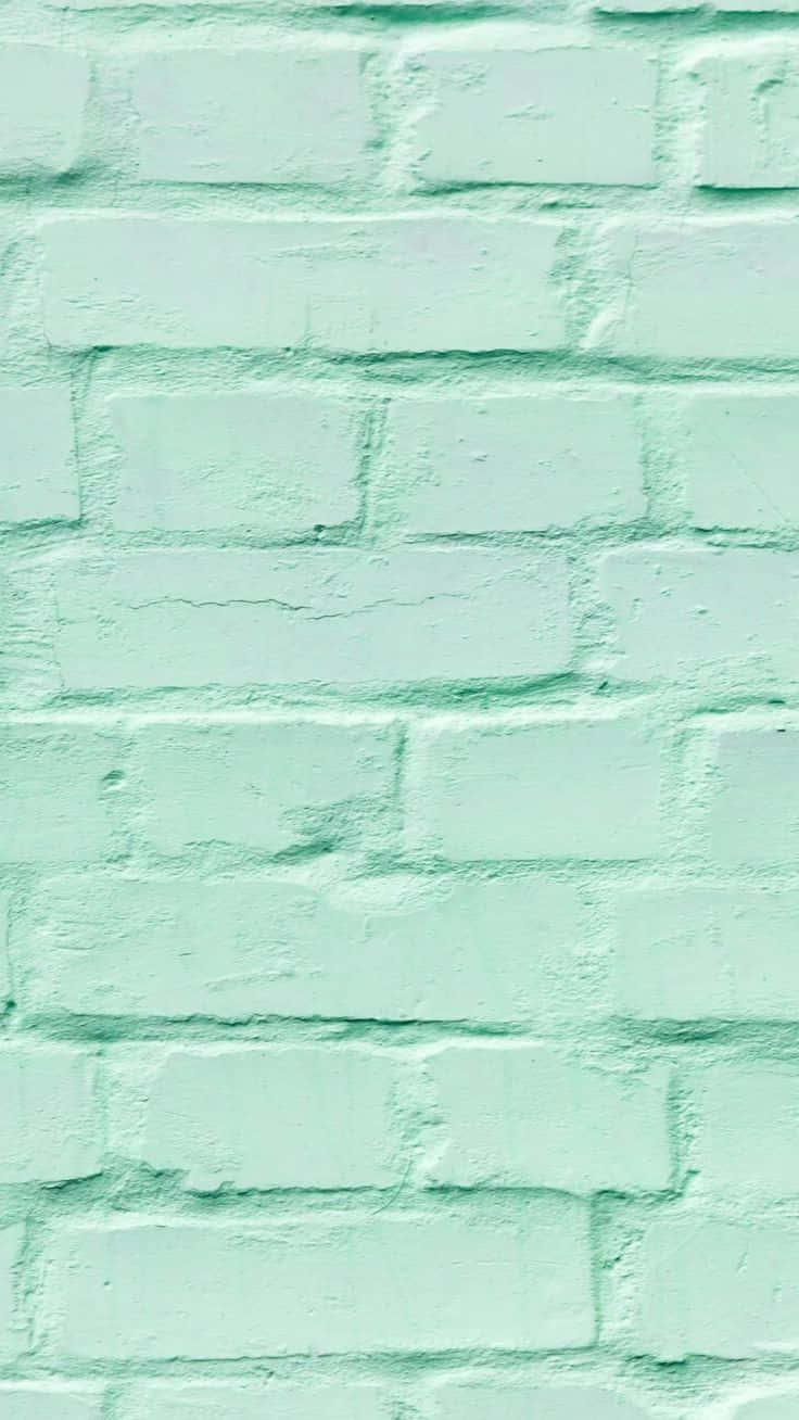 Pastelgroen Agtergrond Baksteenmure Muurpapier