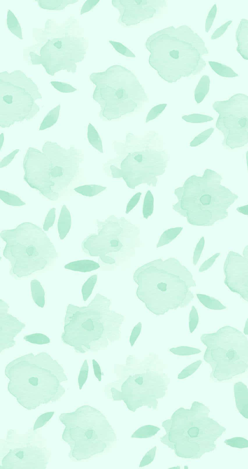 Pastelgroen Agtergrond Blomme Blare Muurpapier