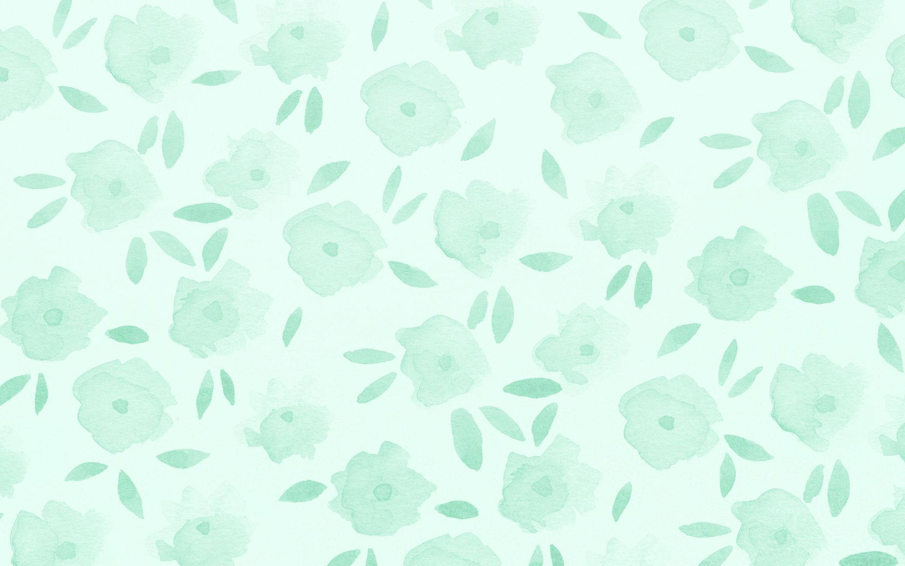 Pastelgroen Blomme Muurpapier