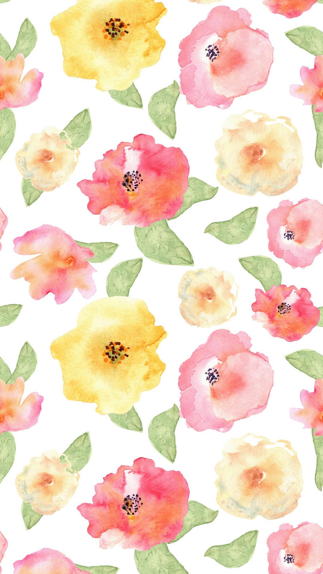 Pastelkleurige Blomme-iPhone Muurpapier