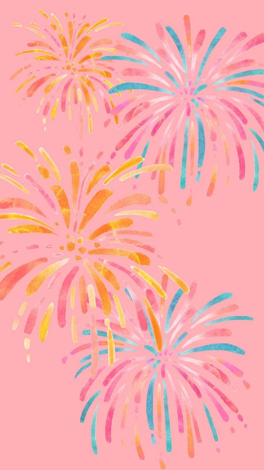 Pastelkleurige Vuurwerk Grafiese Kuns Muurpapier