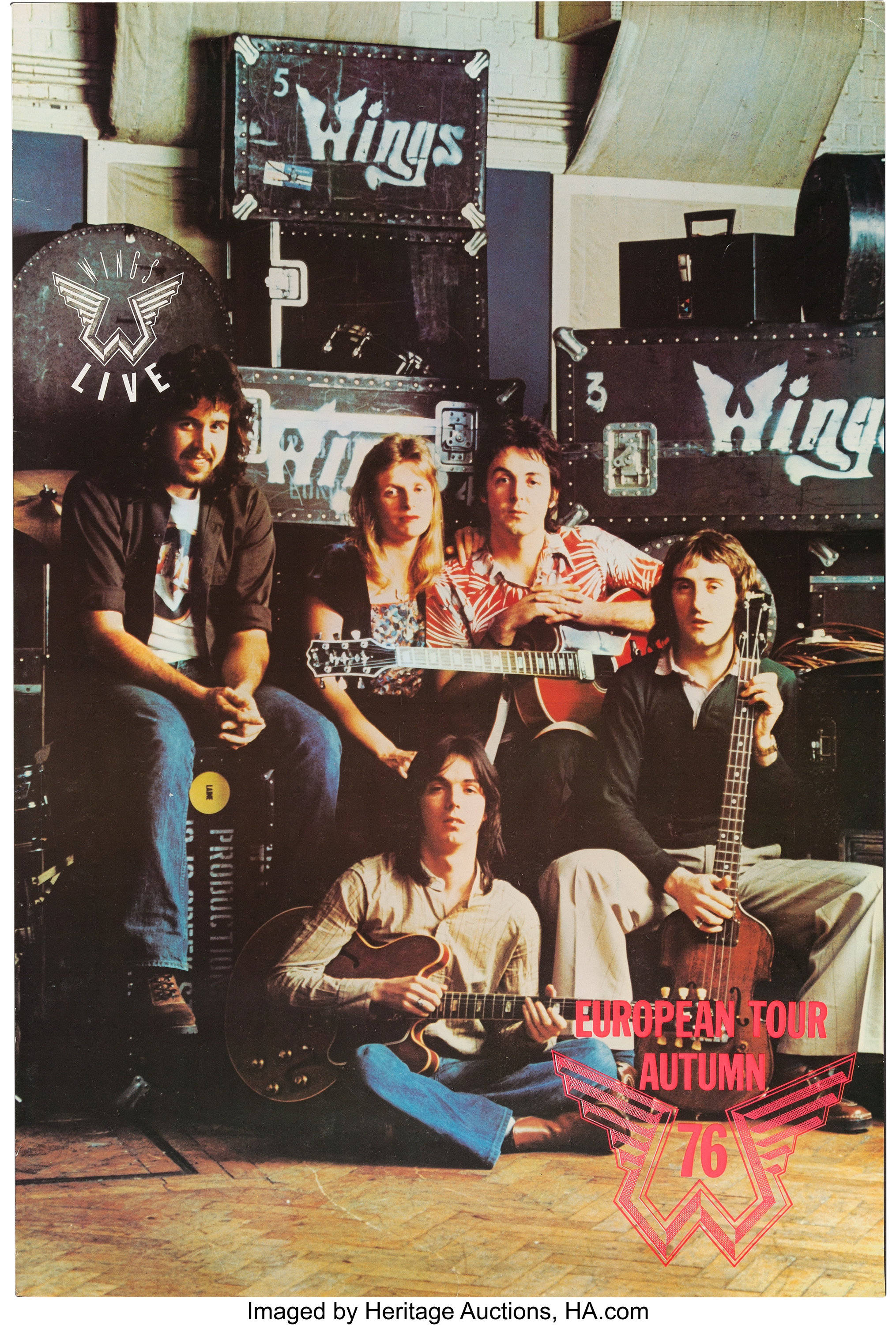 Paul McCartney And Wings Toer Promo Plakkaat Muurpapier