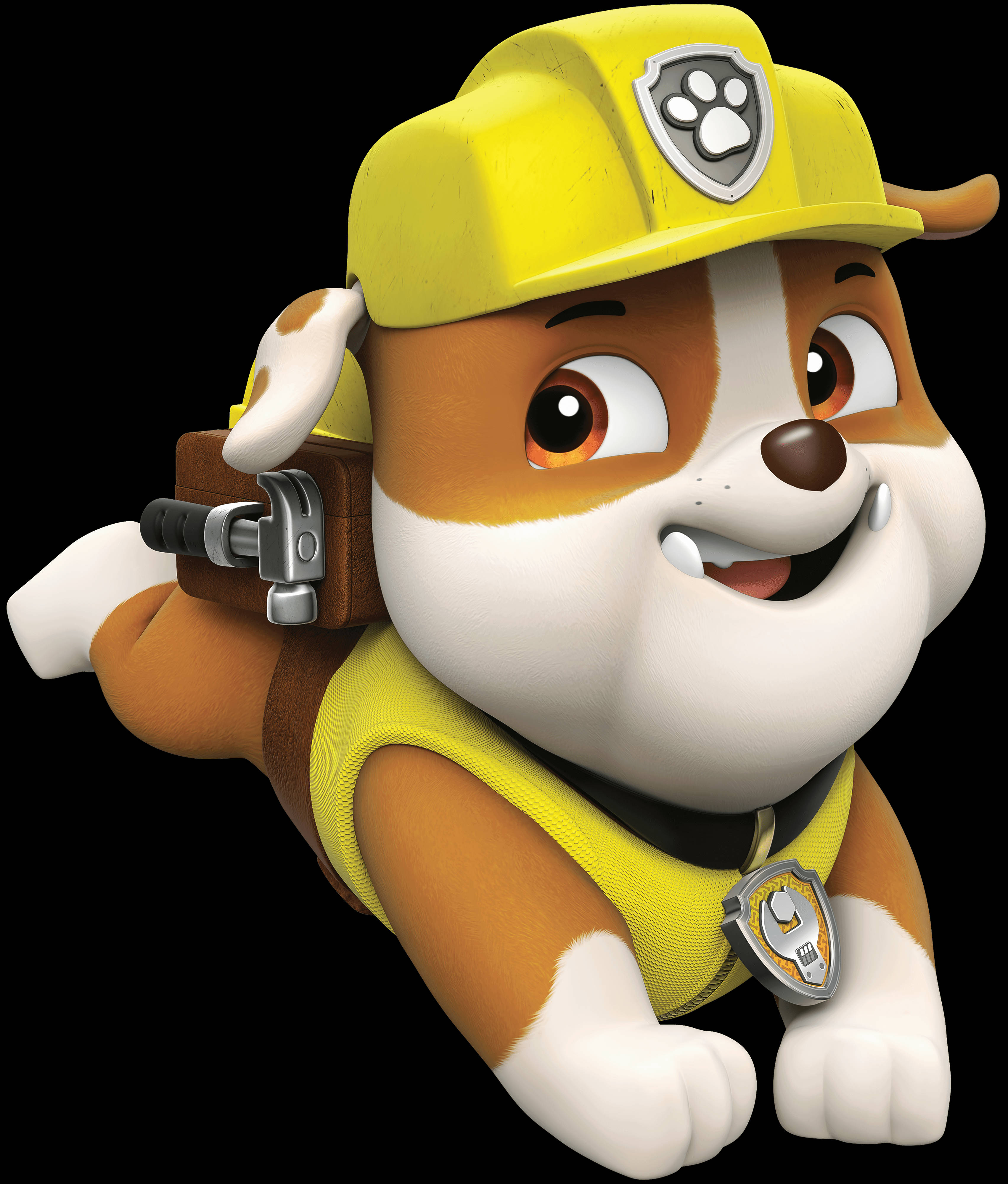 Paw Patrol Rubble Met Gereedskapkas Muurpapier