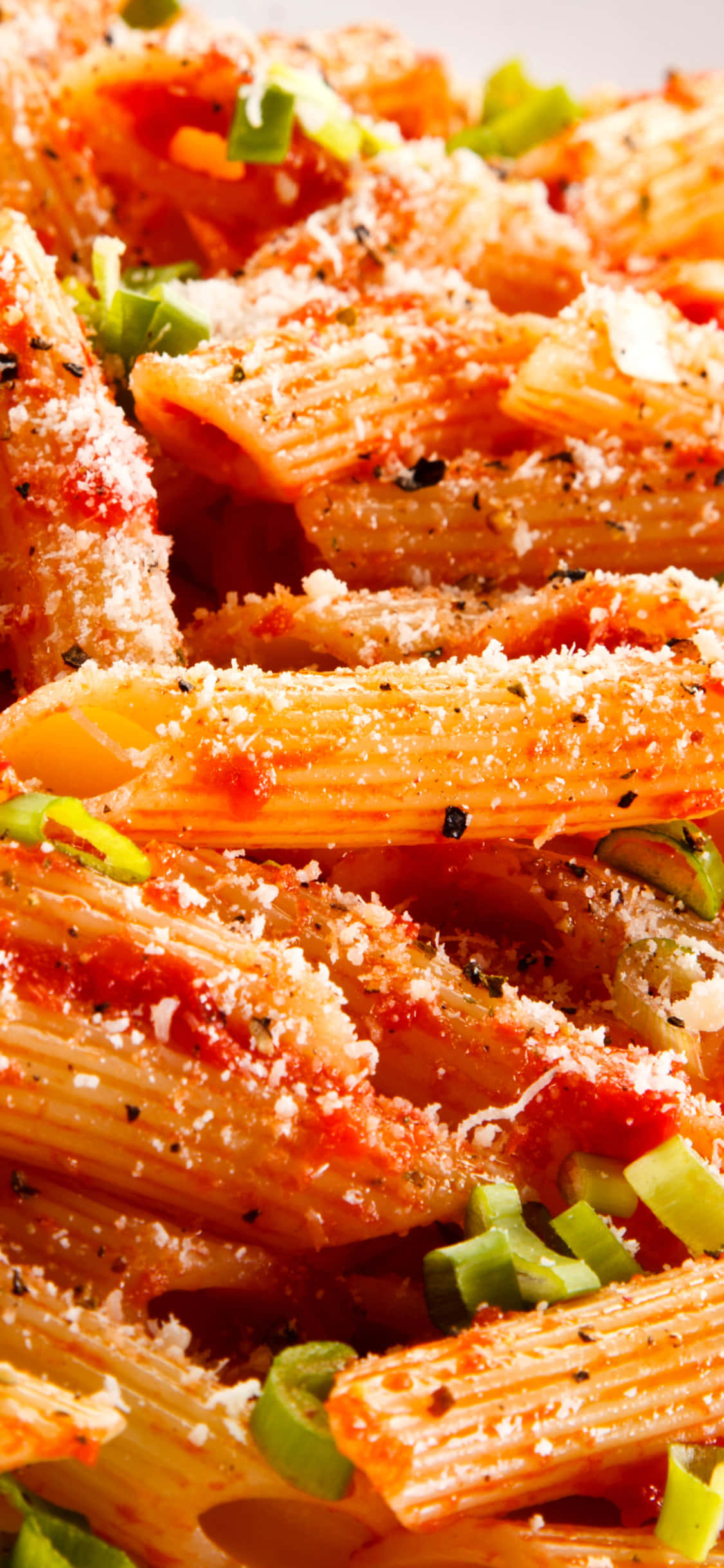 Penne Pasta met Rooi Sous iPhone X Pasta Agtergrond Muurpapier