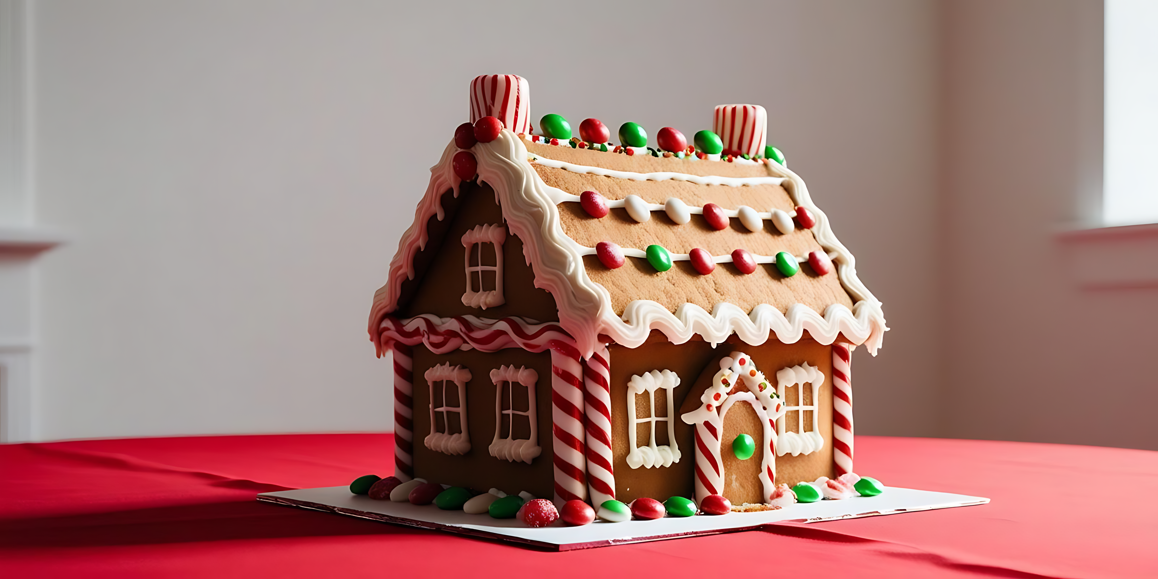 Peperkoekhuis in knus omgewing Muurpapier