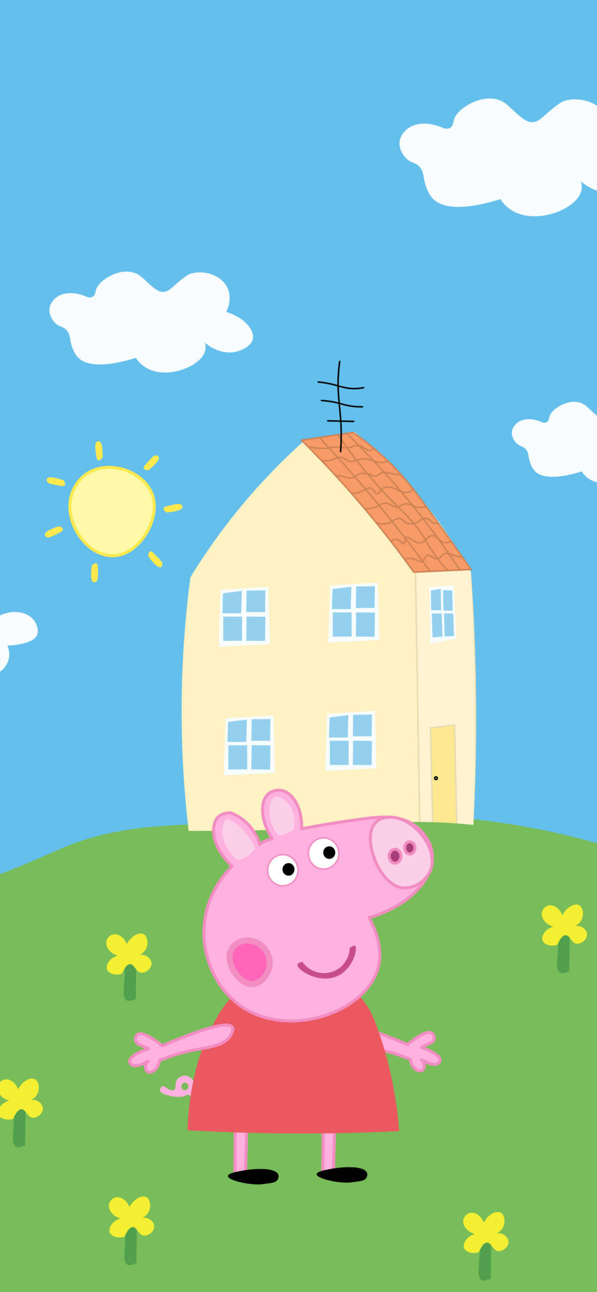 Peppa Pig iPhone Blomveld Muurpapier