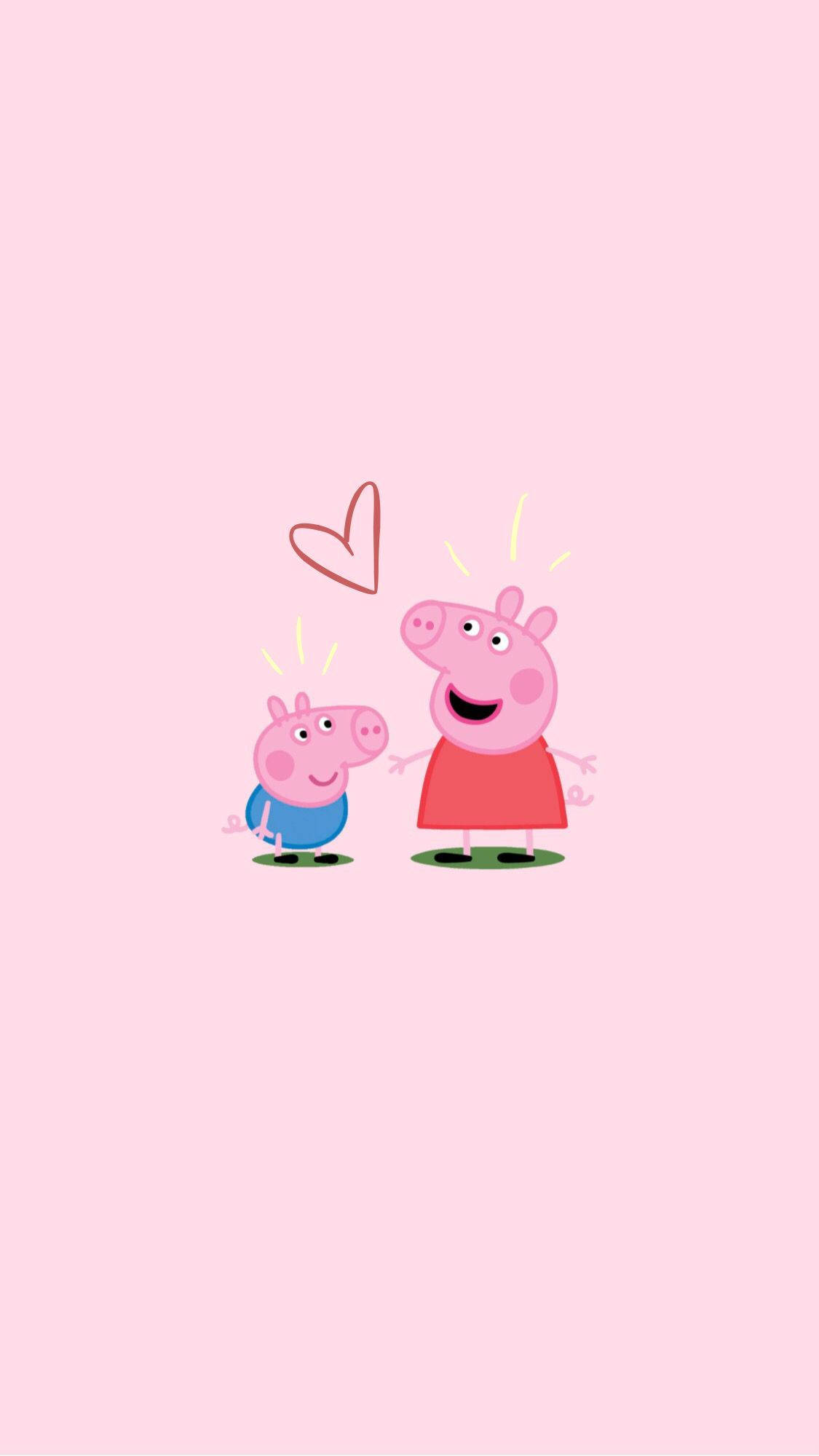 Peppa Pig iPhone met George Hartjie Muurpapier