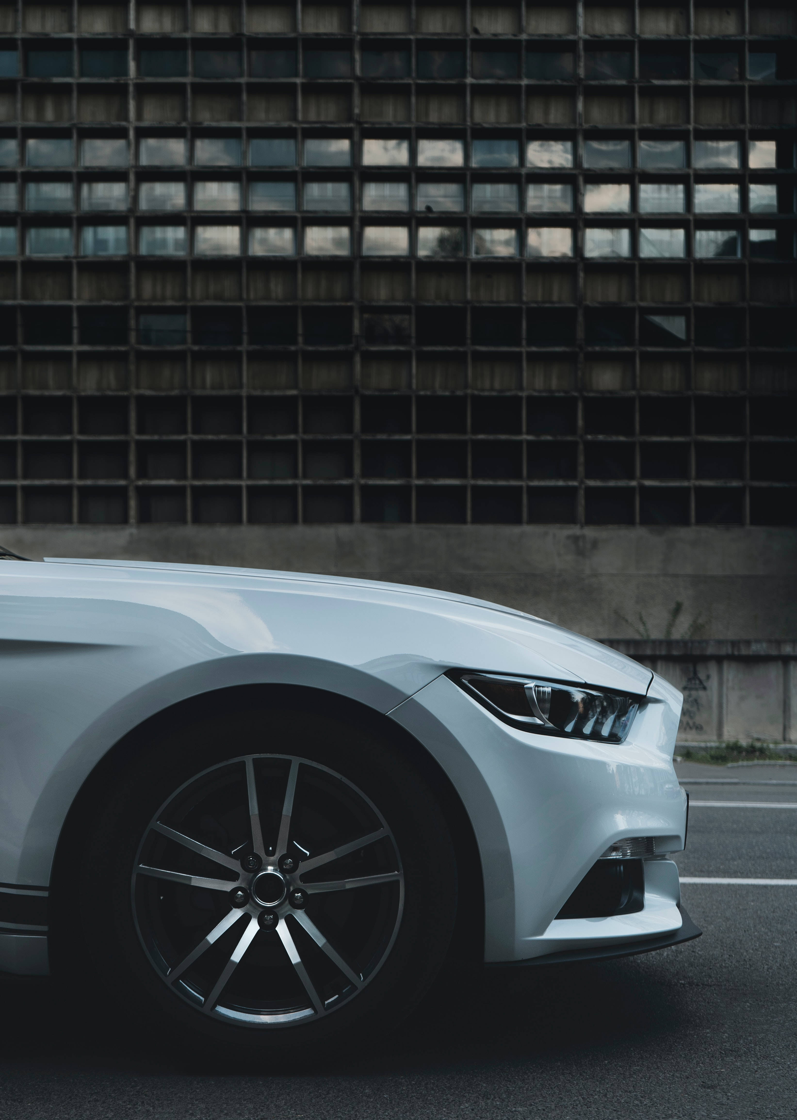 Pêrelwit Ford Mustang Muurpapier