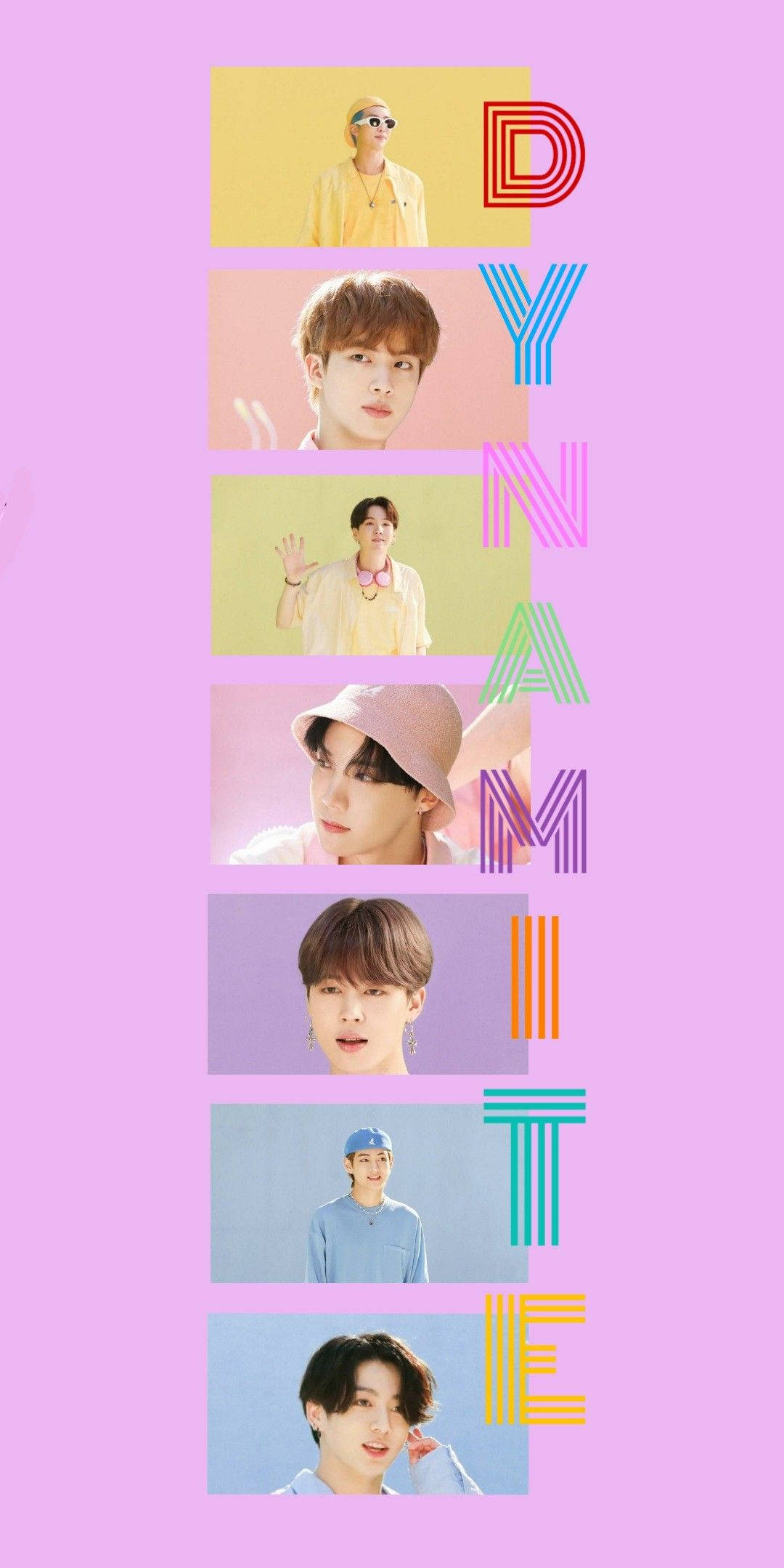 Pers Aestetiese BTS Dynamite Foon Muurpapier