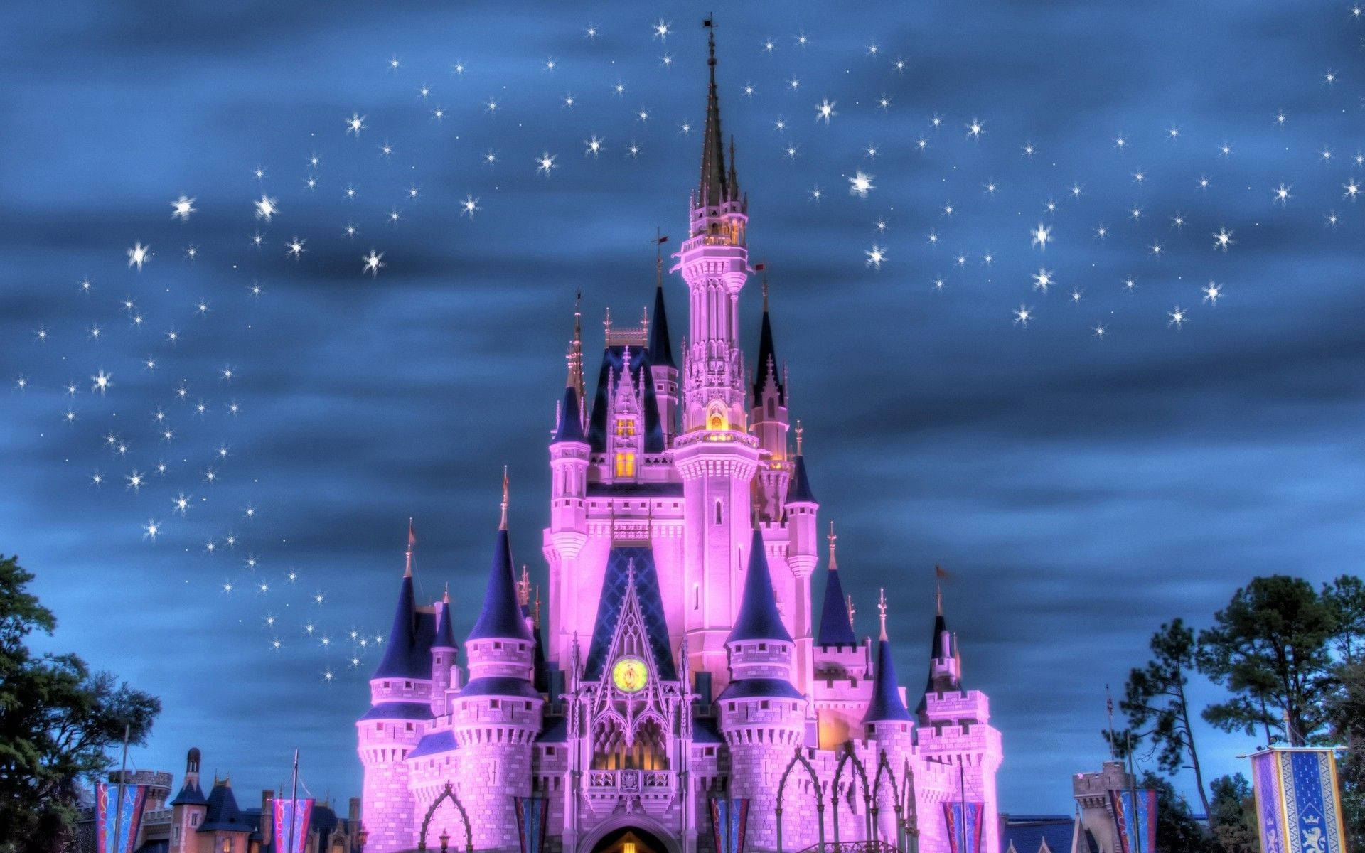 Pers Getinte Magiese Koninkryk Disney 4K Ultra Wyd Muurpapier