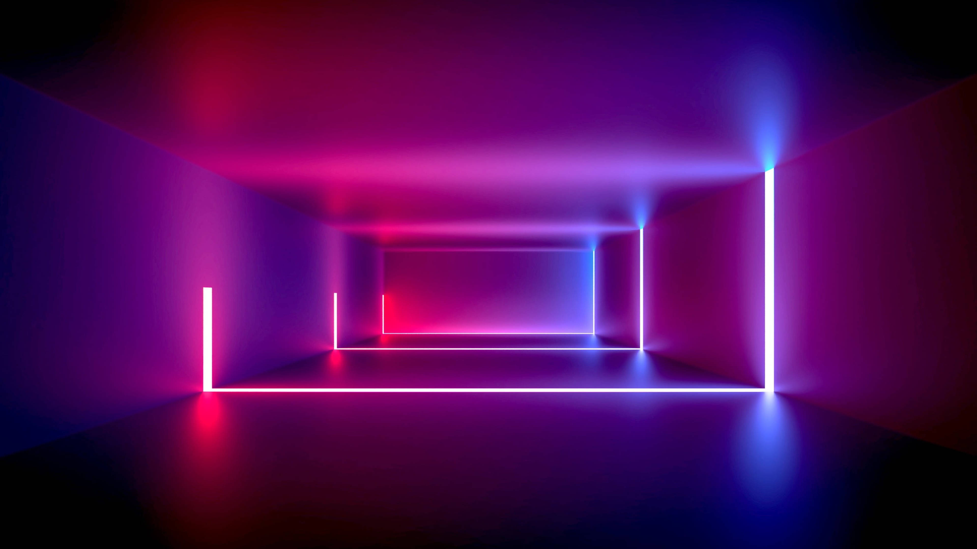 Pers kamer met LED 4K Muurpapier