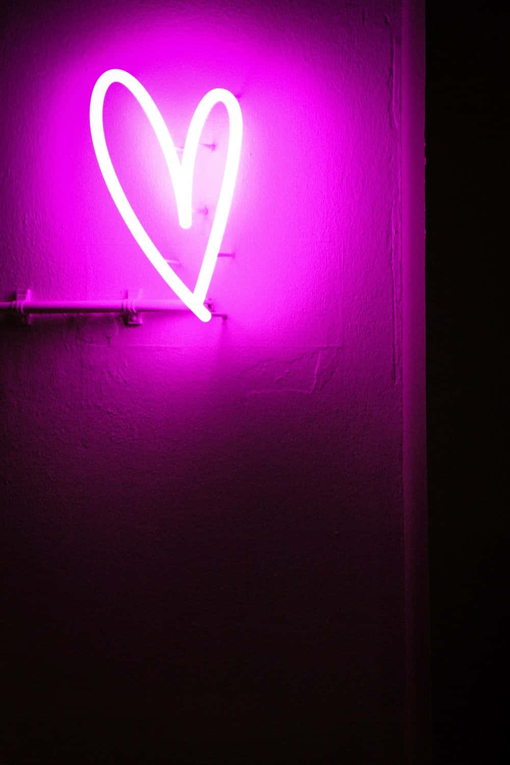 Pers LED Neon Hart Portretopname Muurpapier