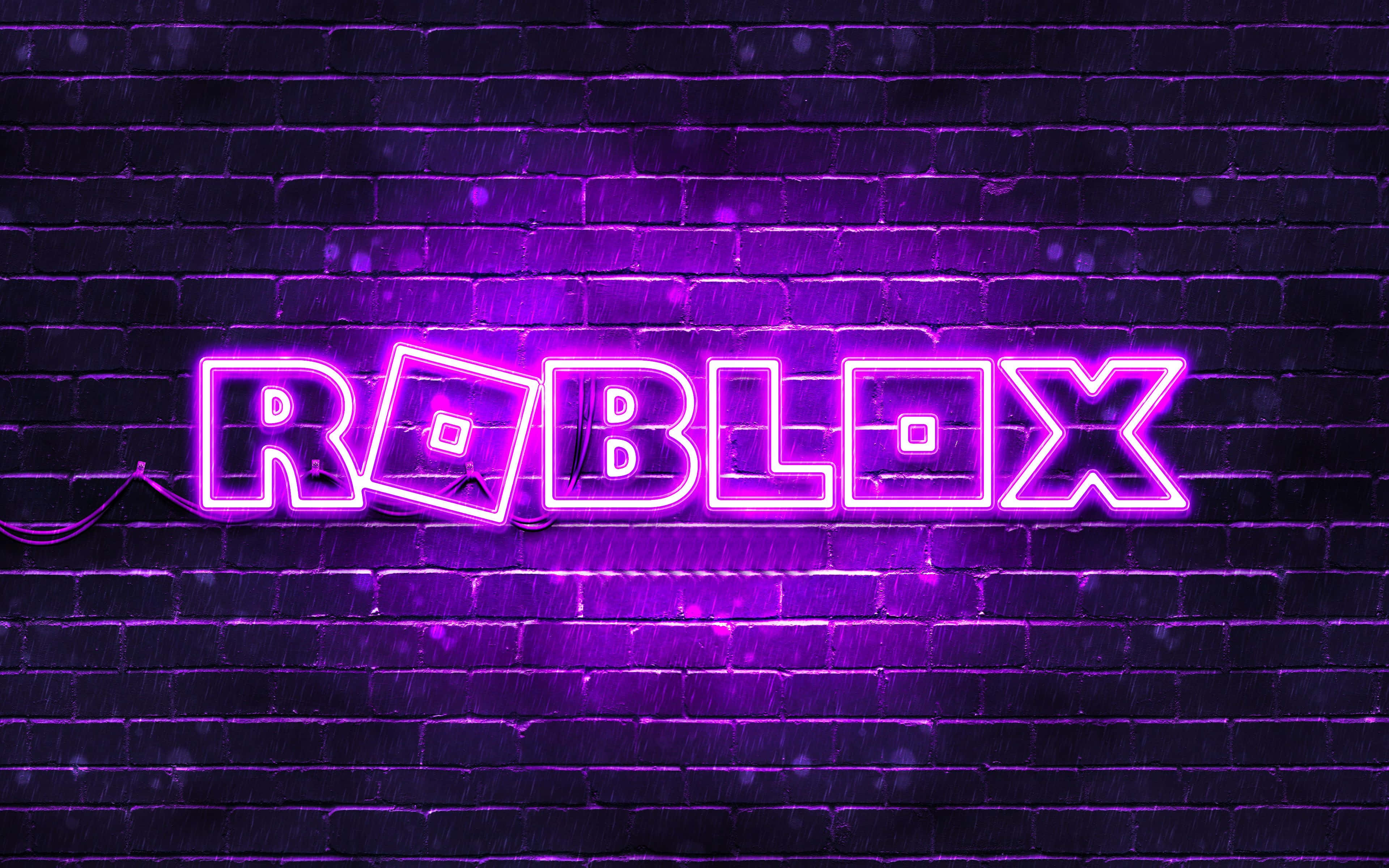 Pers Neon Roblox Logo Muurpapier