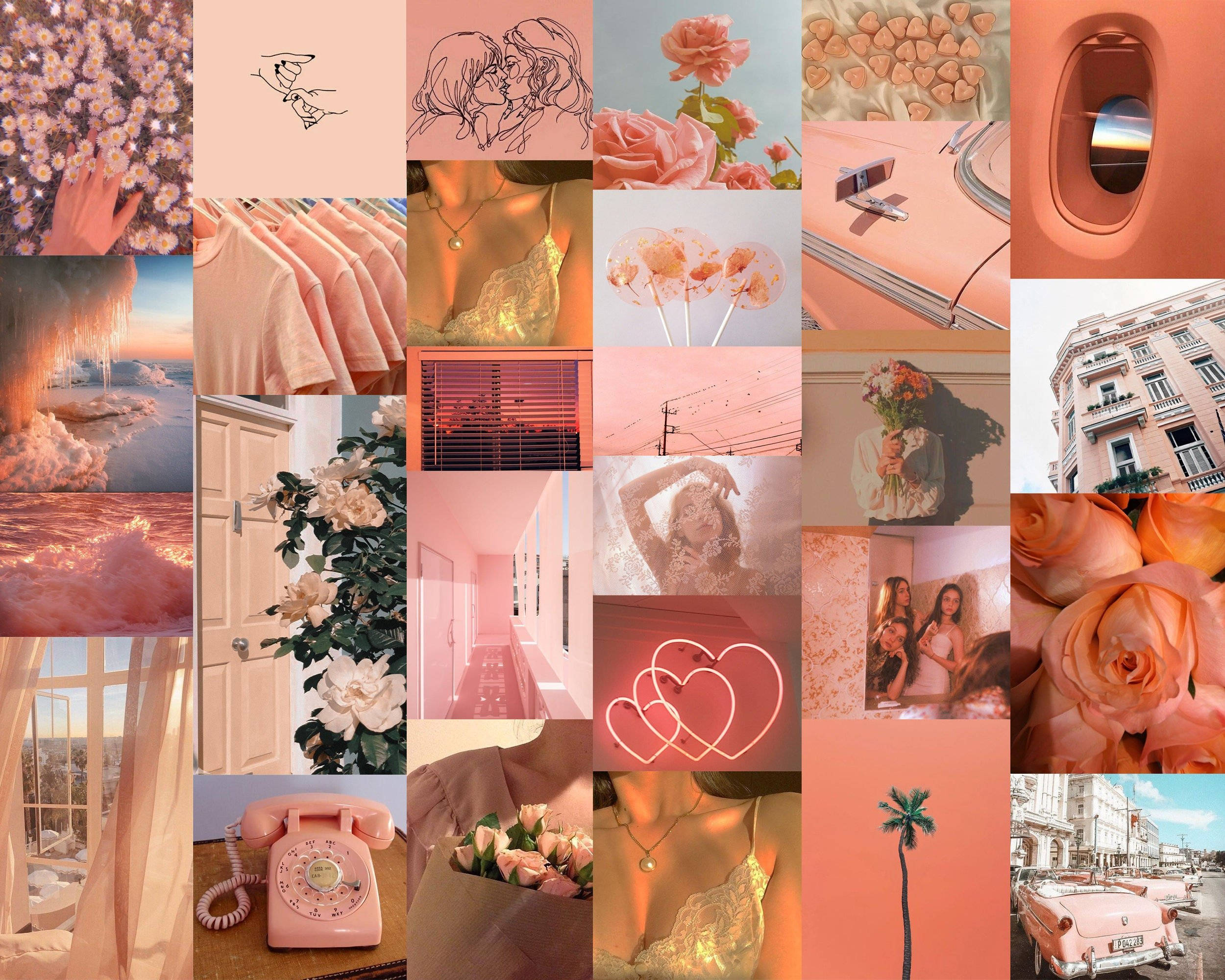 Perske-estetiese Collage Muurpapier