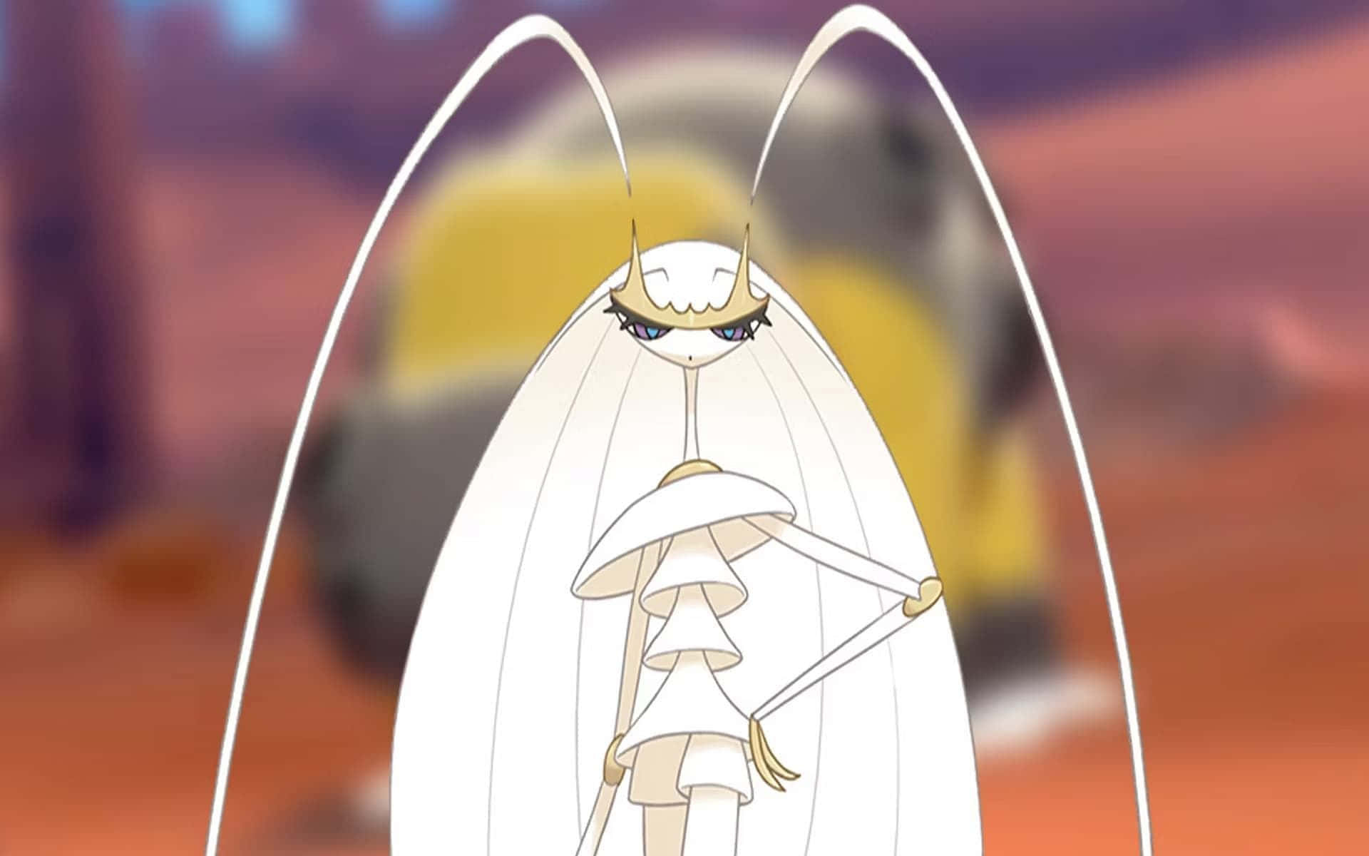 Pheromosa Pokemon Met Vervaagde Agtergrond Muurpapier