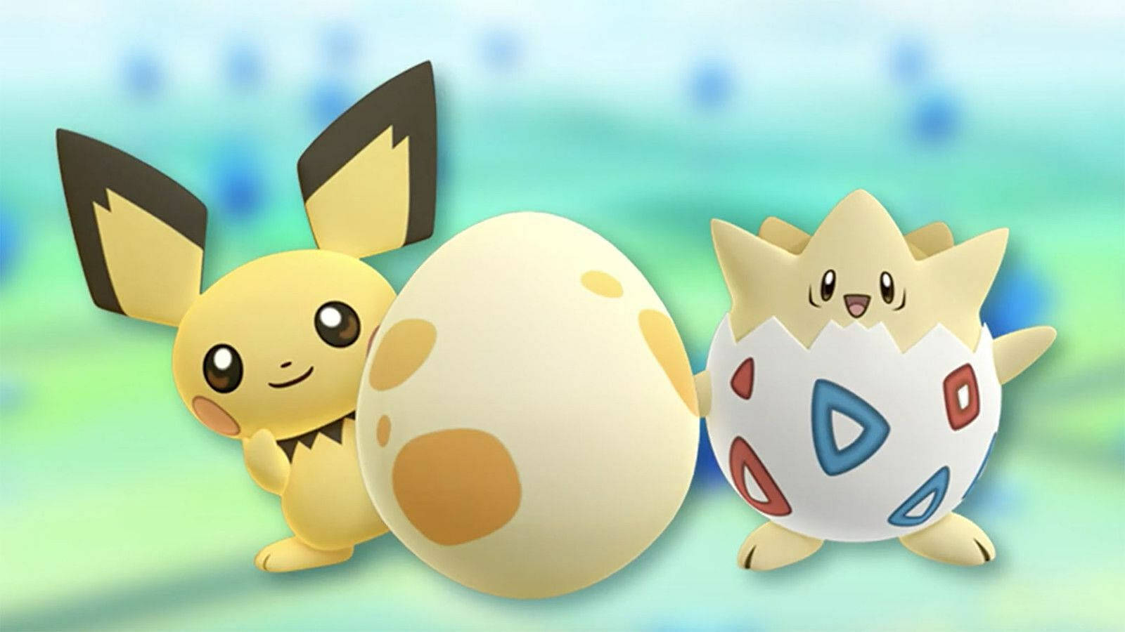 Pichu en Togepi Eier Cool Pokémon Muurpapier