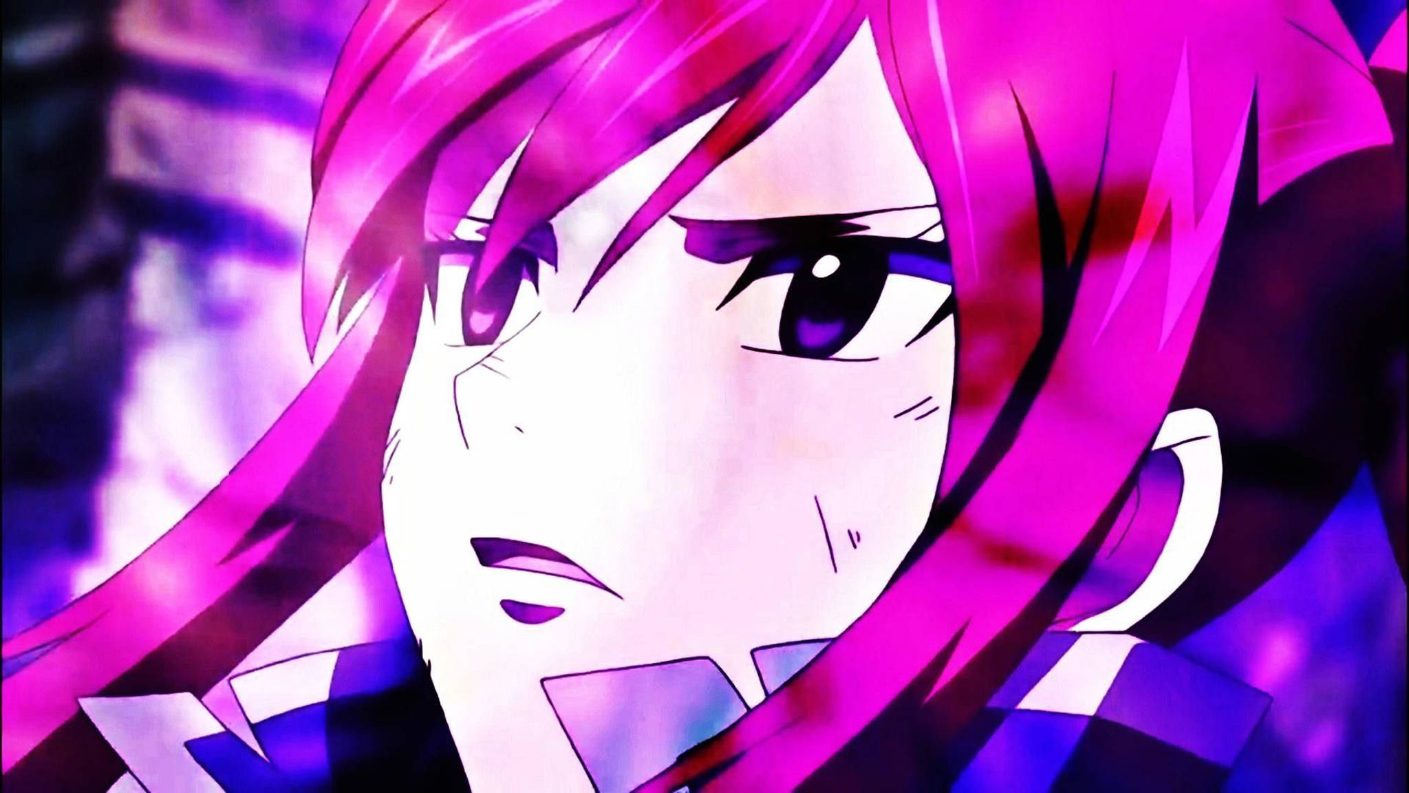 Pienk Anime Estetika Erza Scarlet Muurpapier