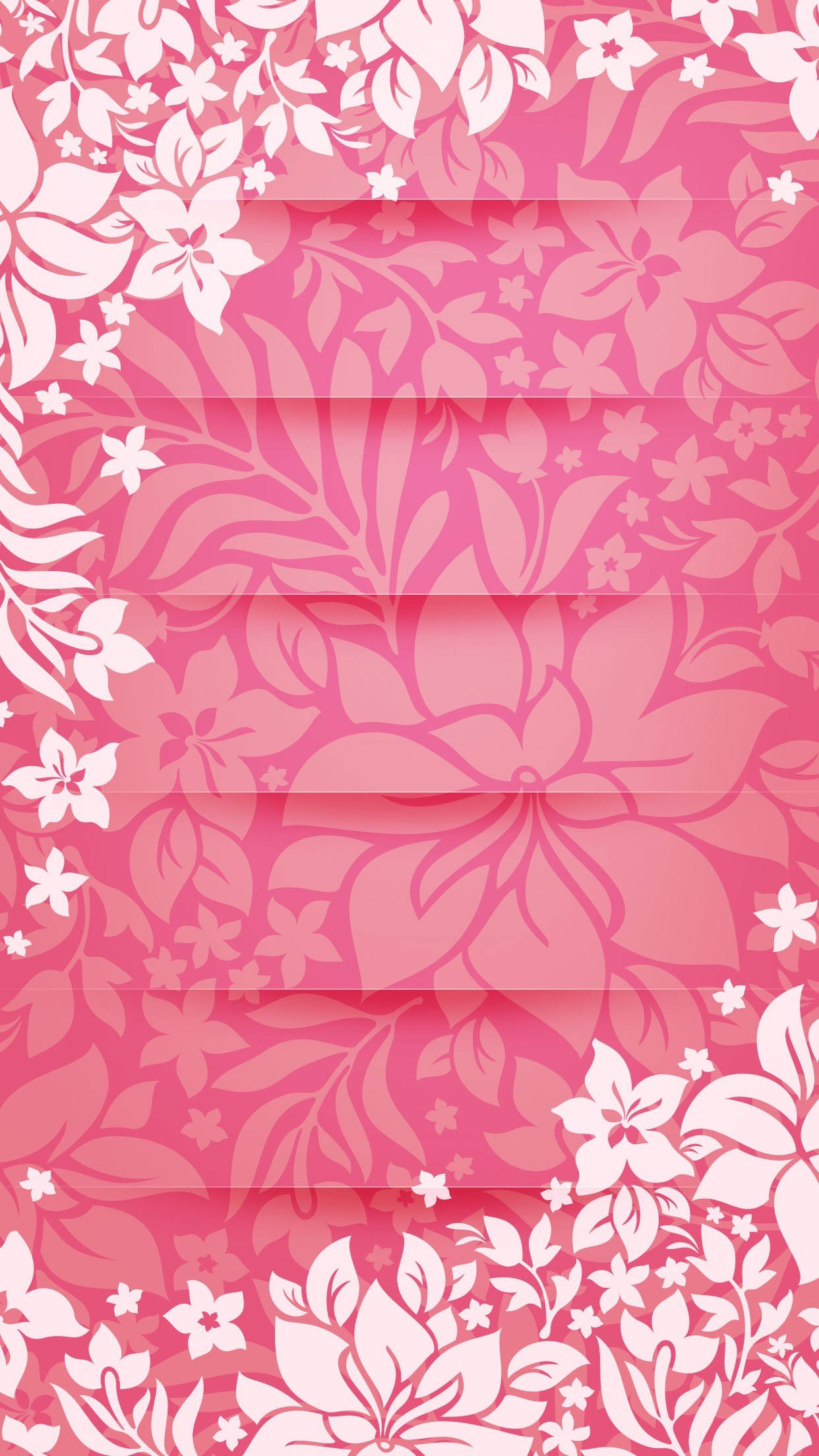 Pienk Blompatroon iPhone Muurpapier