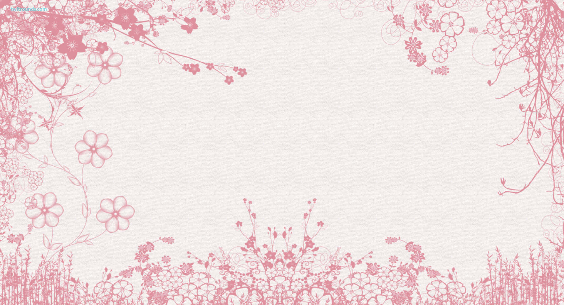 pienk blomraam met 'n wit agtergrond Muurpapier
