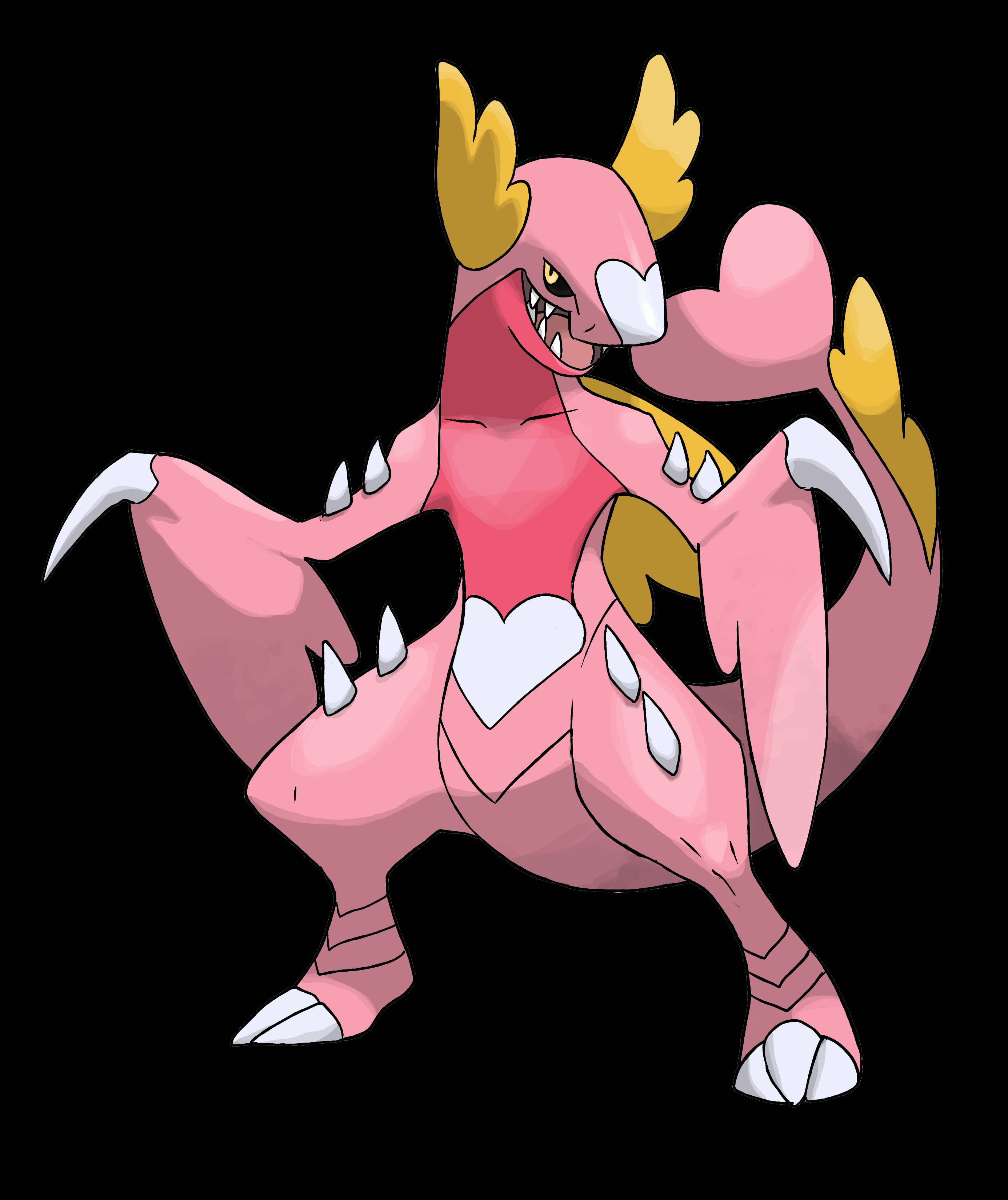 Pienk Buddyized Garchomp Muurpapier