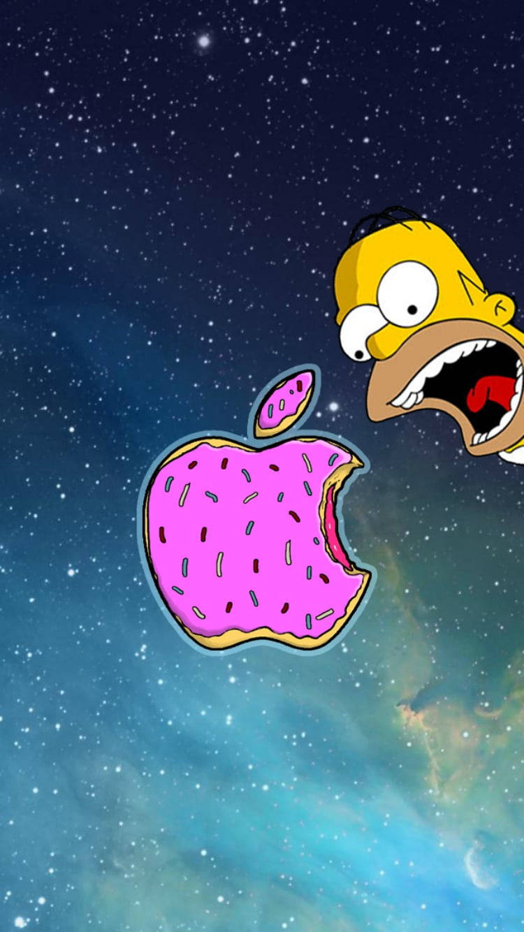 Pienk Donuts Apple Logo iPhone Muurpapier