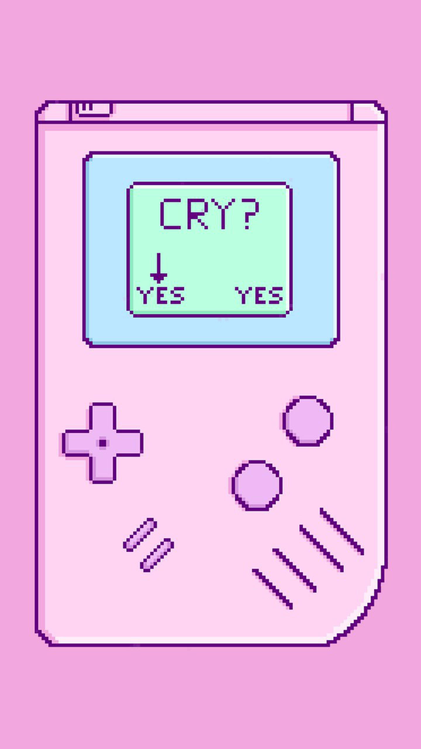 Pienk Game Boy Huil Kieslys Muurpapier