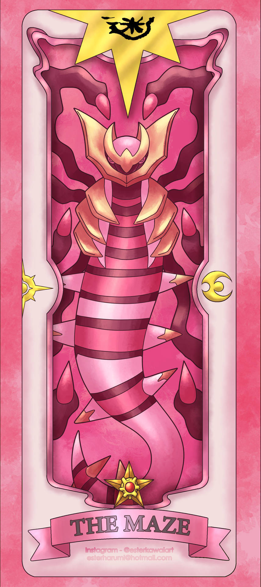Pienk Giratina Speelkaarte Muurpapier