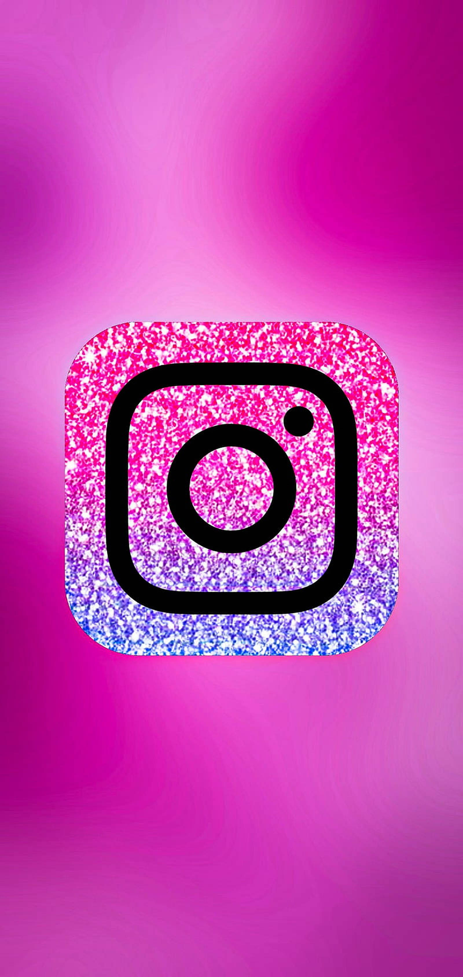 Pienk Glitter Instagram-logo Muurpapier