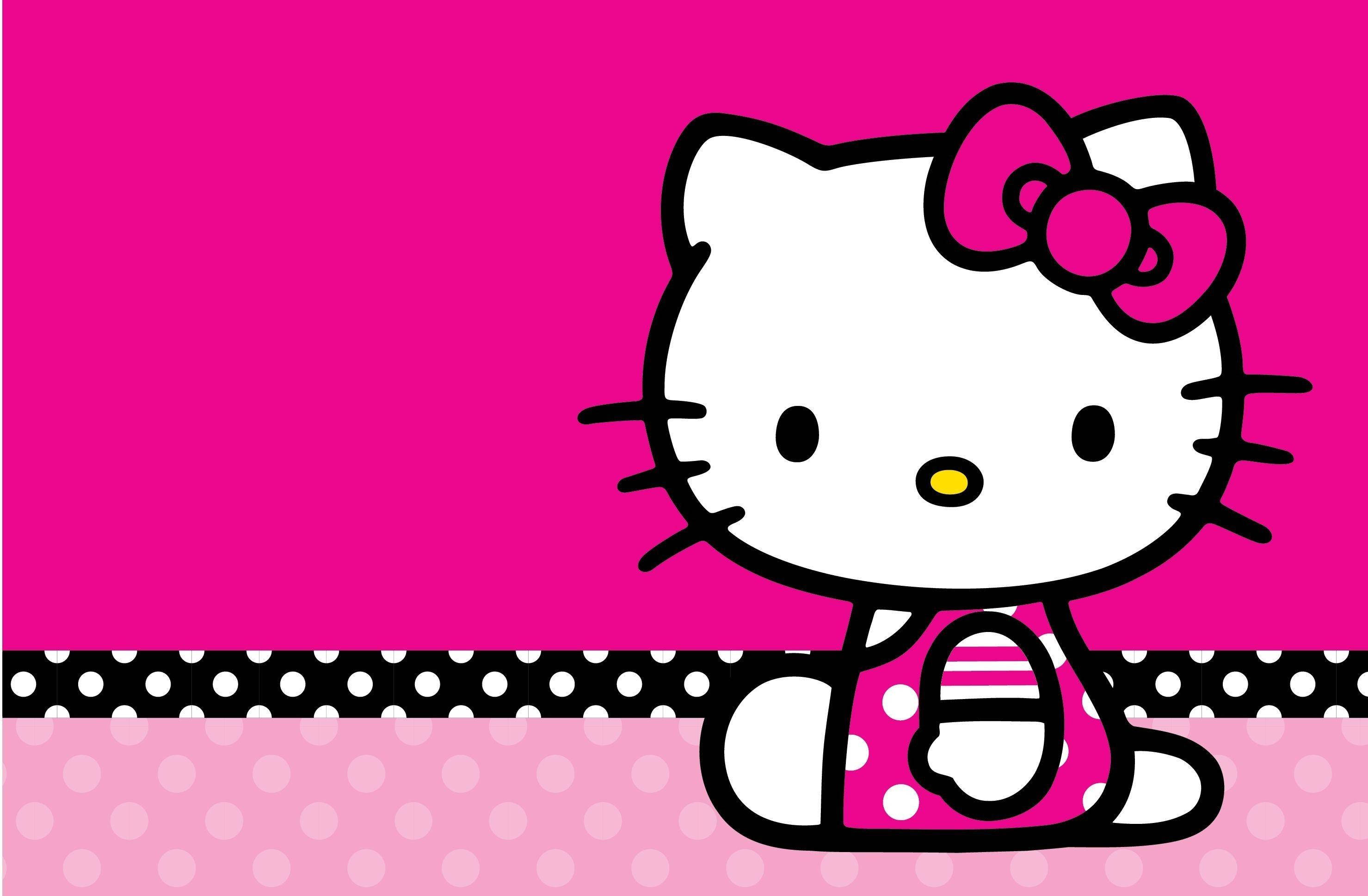Pienk Hello Kitty in Afdelingsagtergrond Muurpapier